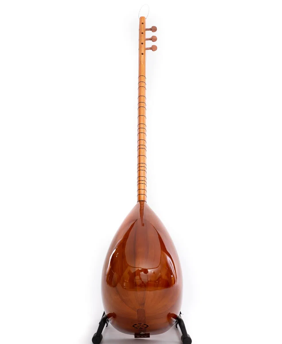 Türkischer Saz mit langem Hals aus Kirsche mit integriertem Tonabnehmer, handgefertigtes Instrument