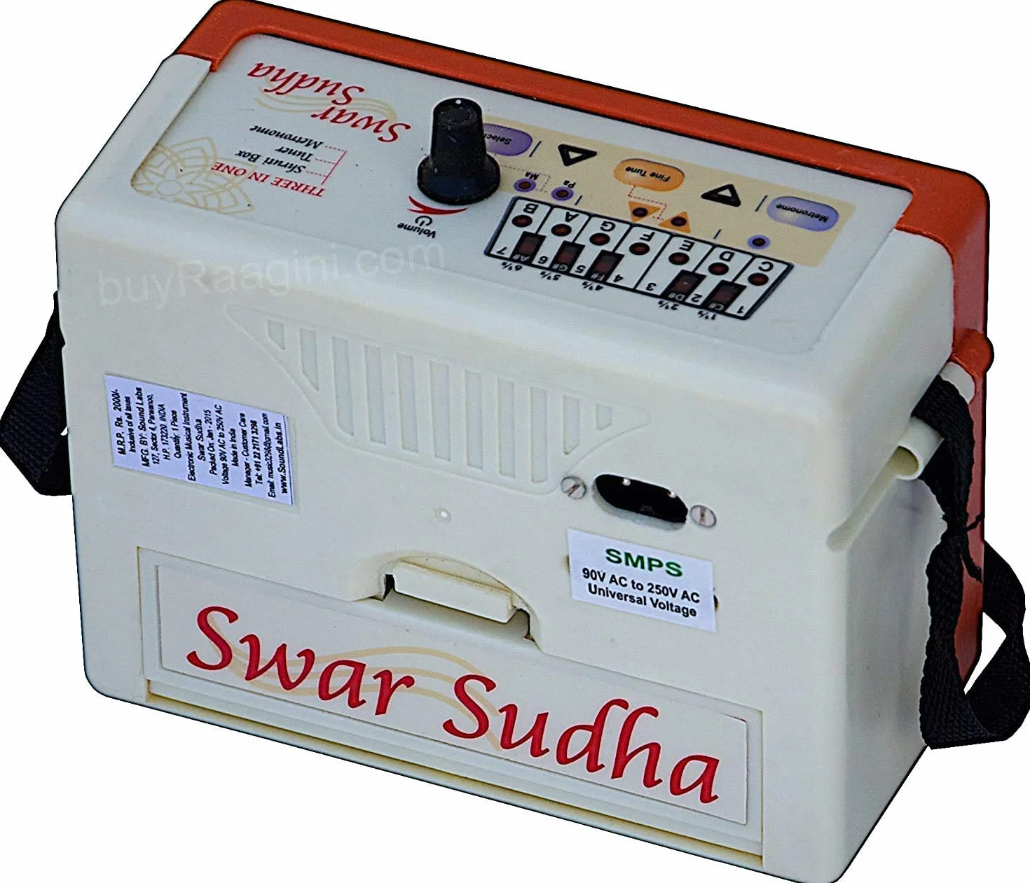 Großer Korb 1119 – Swar Sudha Elektronische Harmonium Shruti Box (Orange)