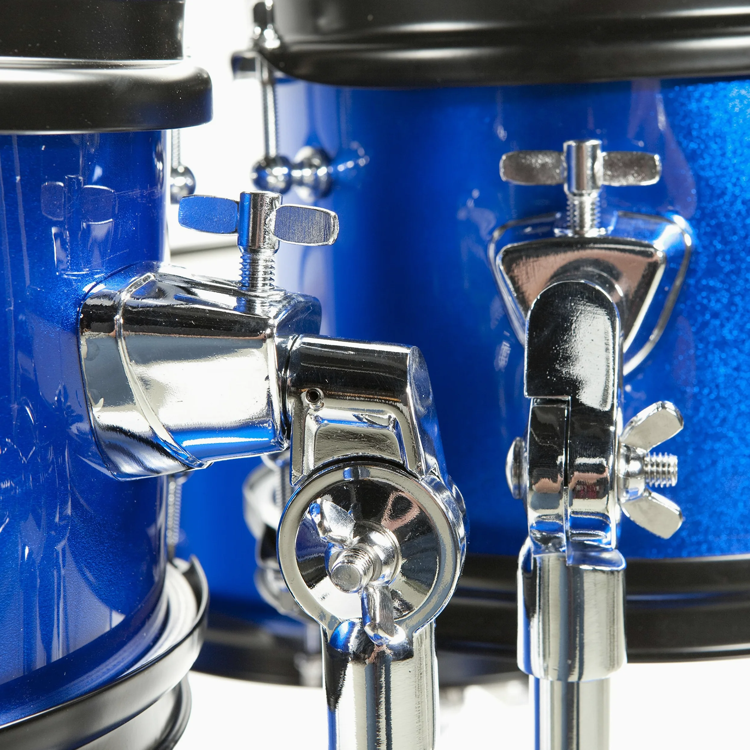 Fame 5 PC Drumset Blue, Schlagzeug mit Bass Drum, Tom-Tom, Snare, Hardware und Hocker, inkl. Zubehör und Drumsticks