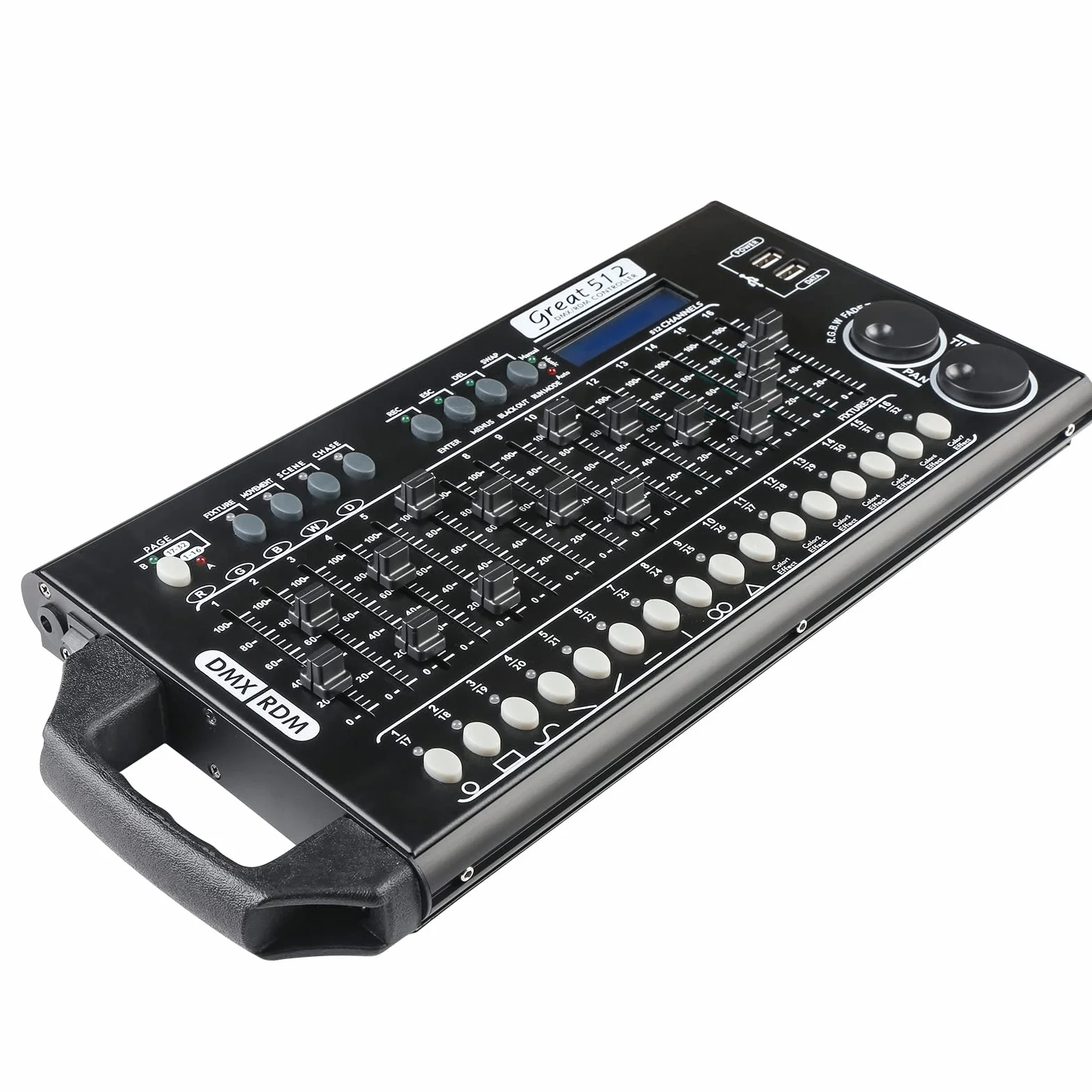 Dmx Controll Lichtmischpult Dmx Controller 512 Kanäle Dmx Konsole, Lichtmixer Dmx 512 Controller Musikgesteuert Lichtpult Eingebaut Programm und RDM Dip Funktion, Dmx Pult Partylicht Dmx Controler