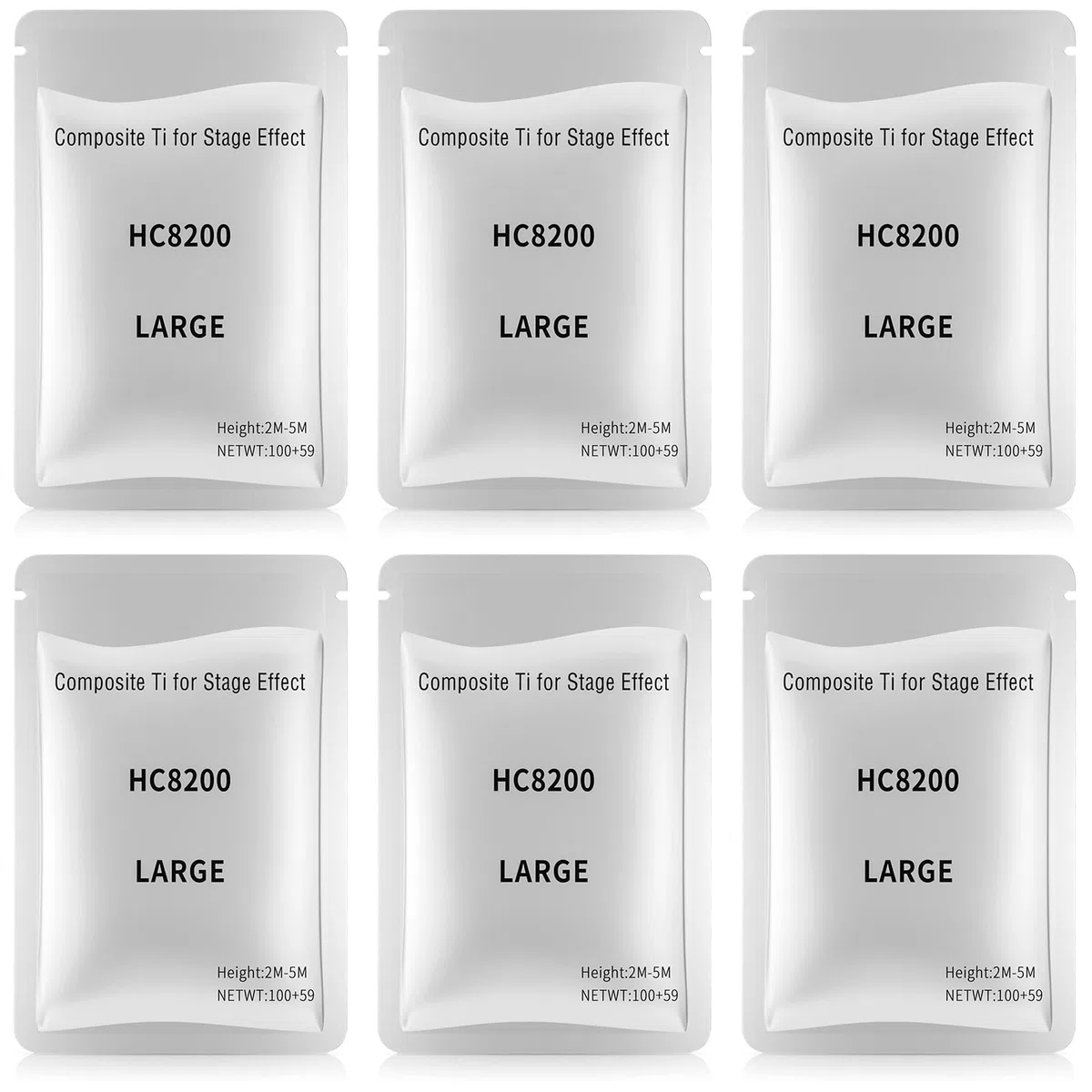 6 Stück FODEXAZY Professionelle Bühne Effekt Maschine Pulver, Composite Titanium Powder (100g) Sealed Storage für Event Hochzeit Party Spezial Maschine