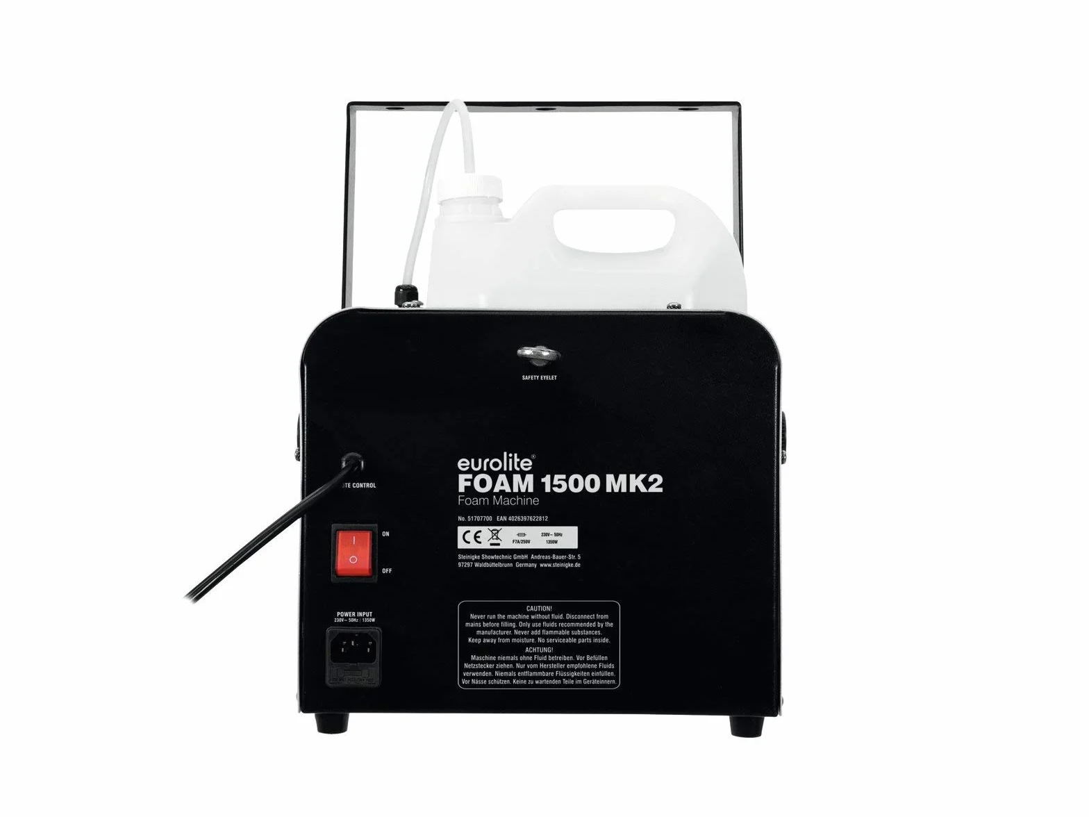 EUROLITE Foam 1500 MK2 Schaummaschine mit 5-Liter-Tank und Fernbedienung