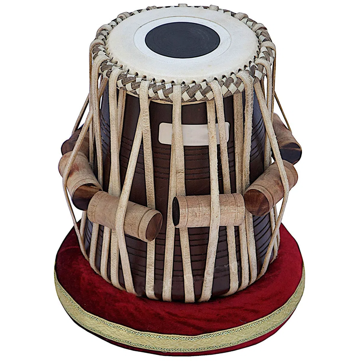 SAI MUSICAL Tabla Set, 3,5 kg Designer Golden Brass Bayan, Sheesham Tabla Dayan, Professionelle Trommeln, gepolsterte Tasche, Buch, Hammer, Kissen, Hülle