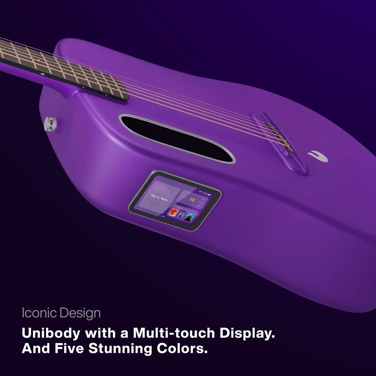LAVA ME 4 Elektro-akustische Gitarre aus Carbonfaser – Reisefähige Smart Audio-Gitarre mit 3,5-Zoll-Touchscreen, HILAVA 2.0-System, Rechtshänder-Modell und FreeBoost 3.0-Technologie (36 Zoll, weiß)