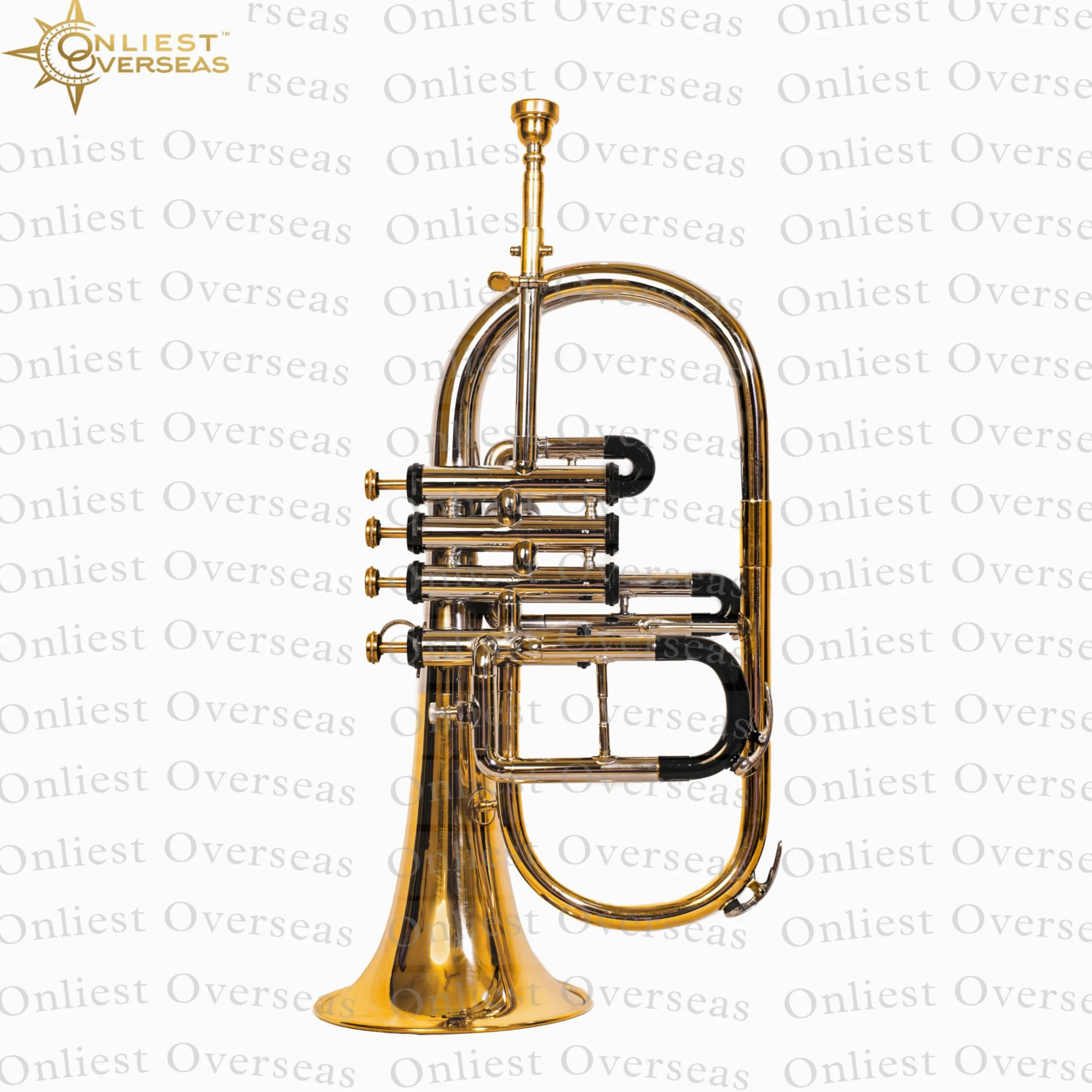 Flügelhorn 4 Ventile Messing Instrument mit Warmton Glatte Ventile für Musiker und Studenten