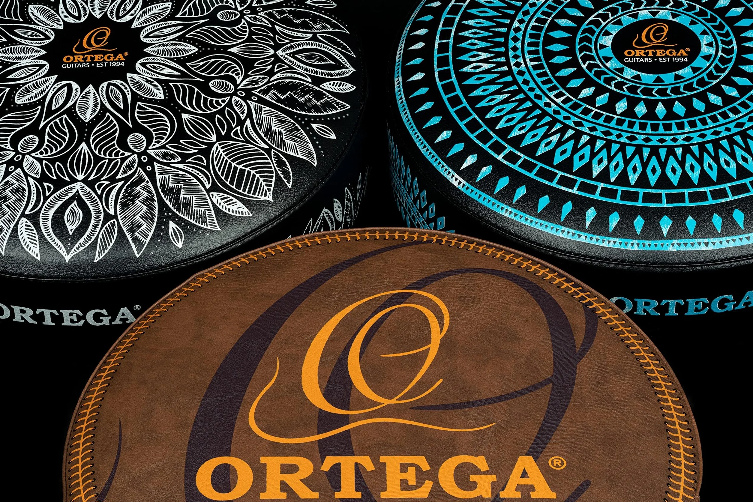 Ortega Guitars gepolsterter Stage Hocker – für Bühne, Bar, Studio, Showroom – 61cm Höhe – Vintage Brown (OBS24V2)