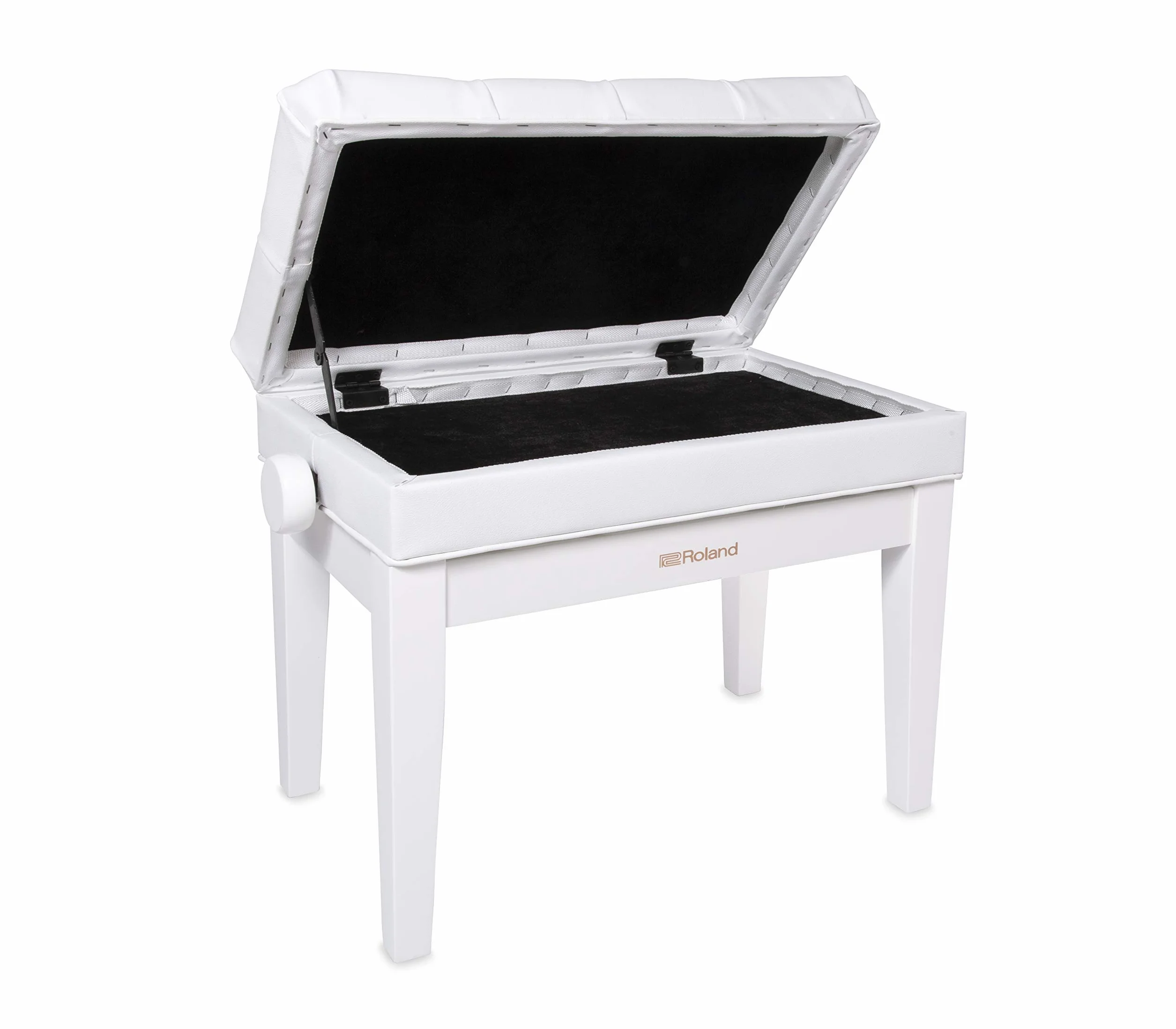 Roland RPB-500PW Klavierbank, weiß Hochglanz, Vinyl-Sitz, Aufbewahrungsfach