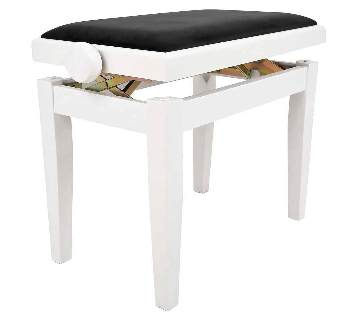 Pianobank/Klavierbank Elegance Weiss matt, höhenverstellbar durch Scherenmechanik