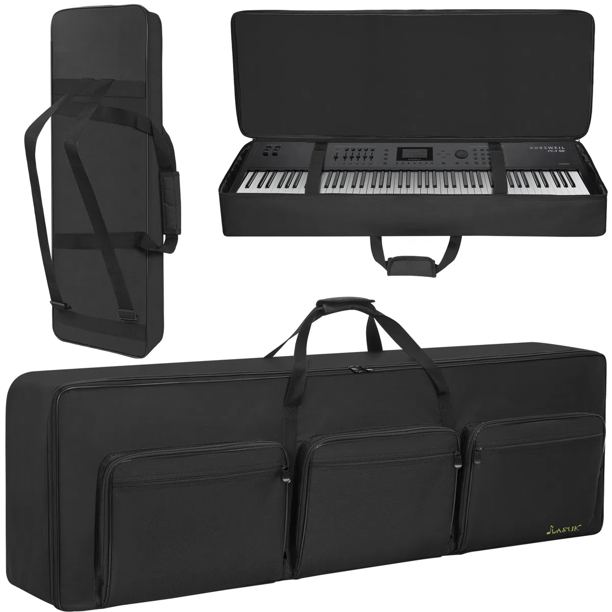 88 Key Keyboard Tasche, Robuste 600D Oxford Keyboardtasche mit 10 mm Polsterung, Griffen und Schultergurten für Digitales E-Piano (146x45.7x20.3CM)
