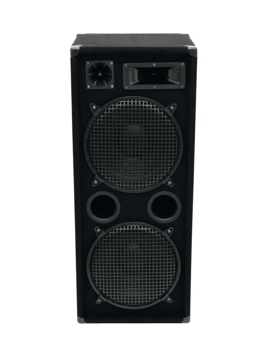 OMNITRONIC DX-2222 3-Wege Box 1000 W | Robuste Full-Range-Box mit 2x12" Tieftöner und 1000 Watt Leistung | 1 Stück