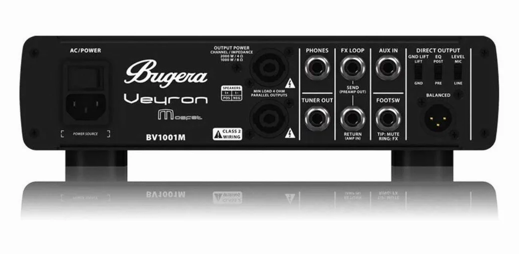 Bugera VEYRON MOSFET BV1001M Ultrakompakter 2.000-Watt-Class-D-Bassverstärker mit MOSFET-Vorverstärker, Kompressor und DYNAMIZER-Technologie