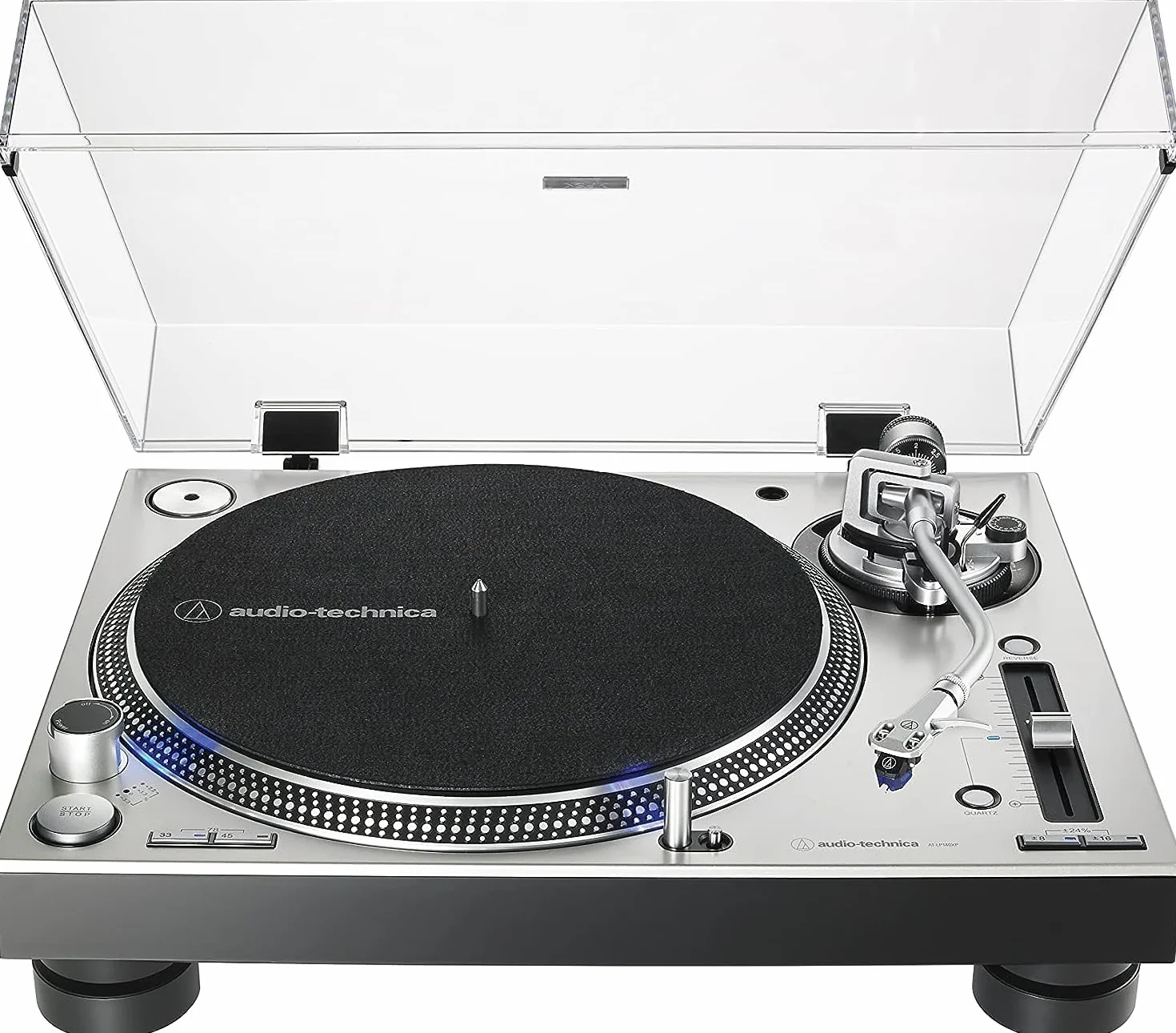Audio-Technica LP140XPSVEUK Professioneller Manueller DJ-Plattenspieler mit Direktantrieb Zilve