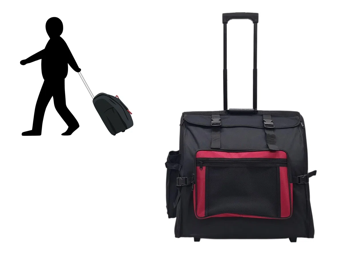 CNB Trolley-Bag für 5-reihige Steirische Harmonika – Robuste Rolltasche mit Griff & Rollen – Gepolstert, wasserabweisend & leicht