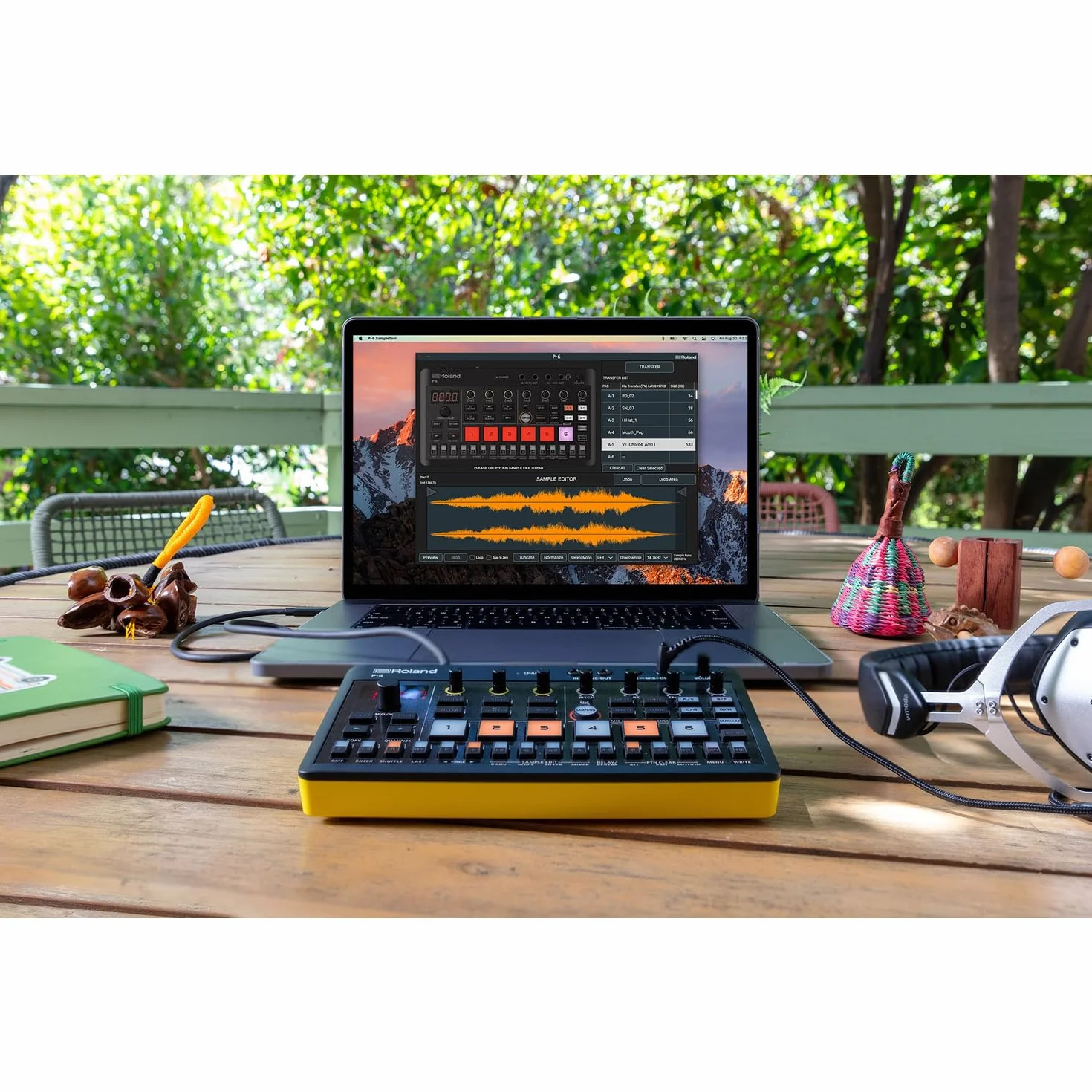 Roland Aira Compact P-6 Creative Sampler mit keepdrum Kopfhörer