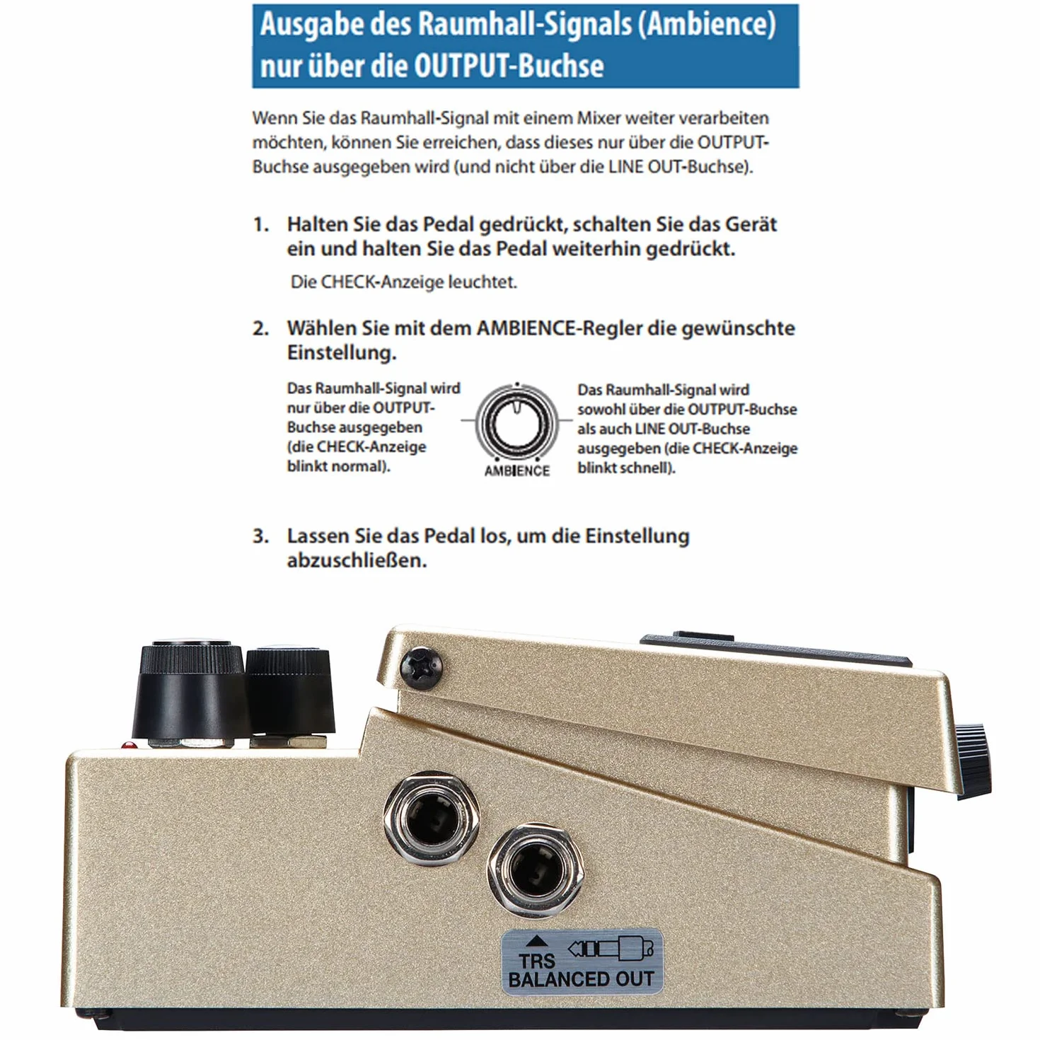 Boss AD-2 Acoustic Preamp Pedal Effektgerät für Akustik-Gitarre + keepdrum Klinkenkabel