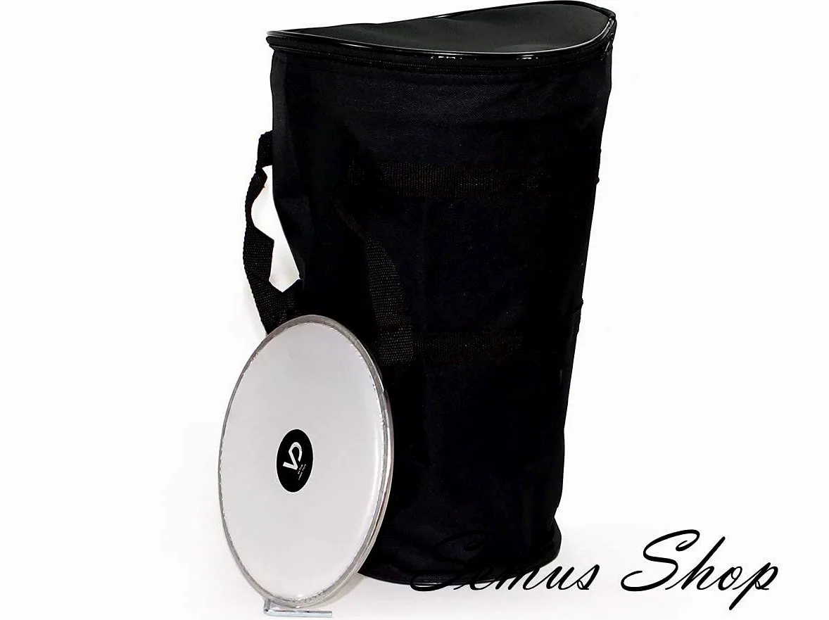 Orientalische Aluguß Handtrommel Darbuka, Dümbek mit Tasche, Schlüssel und Ersatzfell