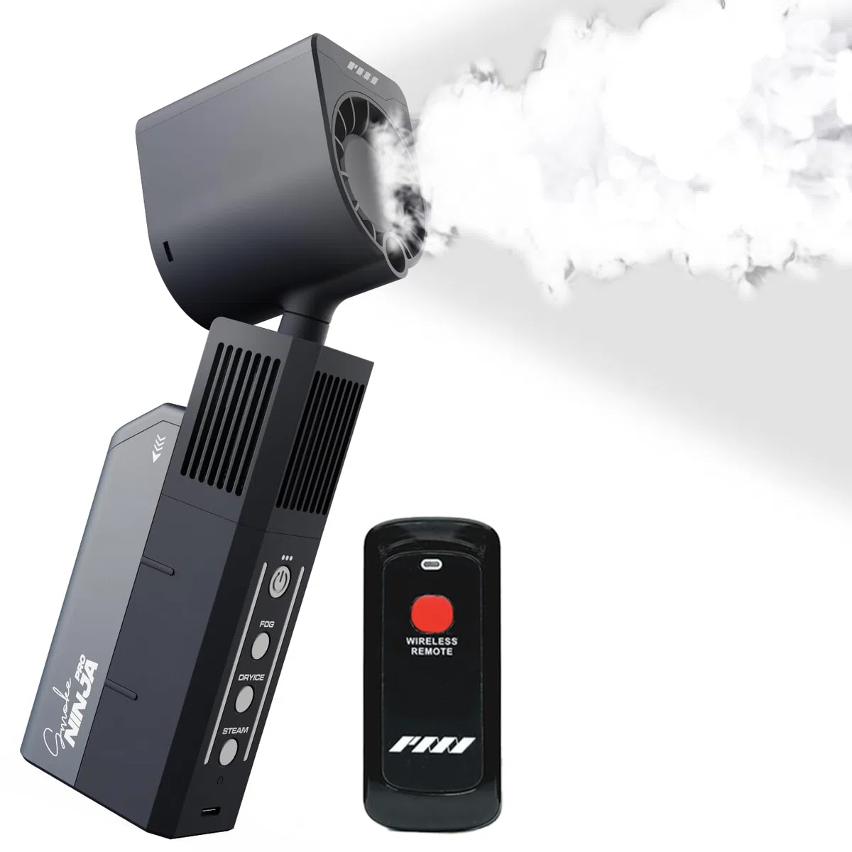 PMI SmokeNINJA PRO KIT Tragbare Nebelmaschine mit verlängerter Berstzeit, USB-C-Steuerung, überlegener Nebel-, Dampf- und Trockeneiseffekte für Studio- und Eventgebrauch (Pro Kit) (PRO HAZER KIT)