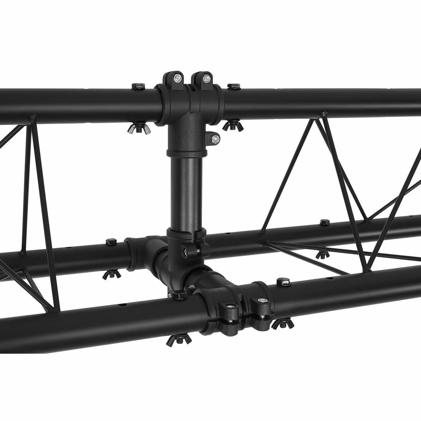Beamz LB100T Lichtbrücke mit Traversenbalken und 2 Ständern - mobiles Traversen System max. 100 kg, DJ Stand Komplettset - 2x 1,5m 3 Punkt-Traversen, 2x Dreibein Stativ max. Höhe 4m - Schwarz