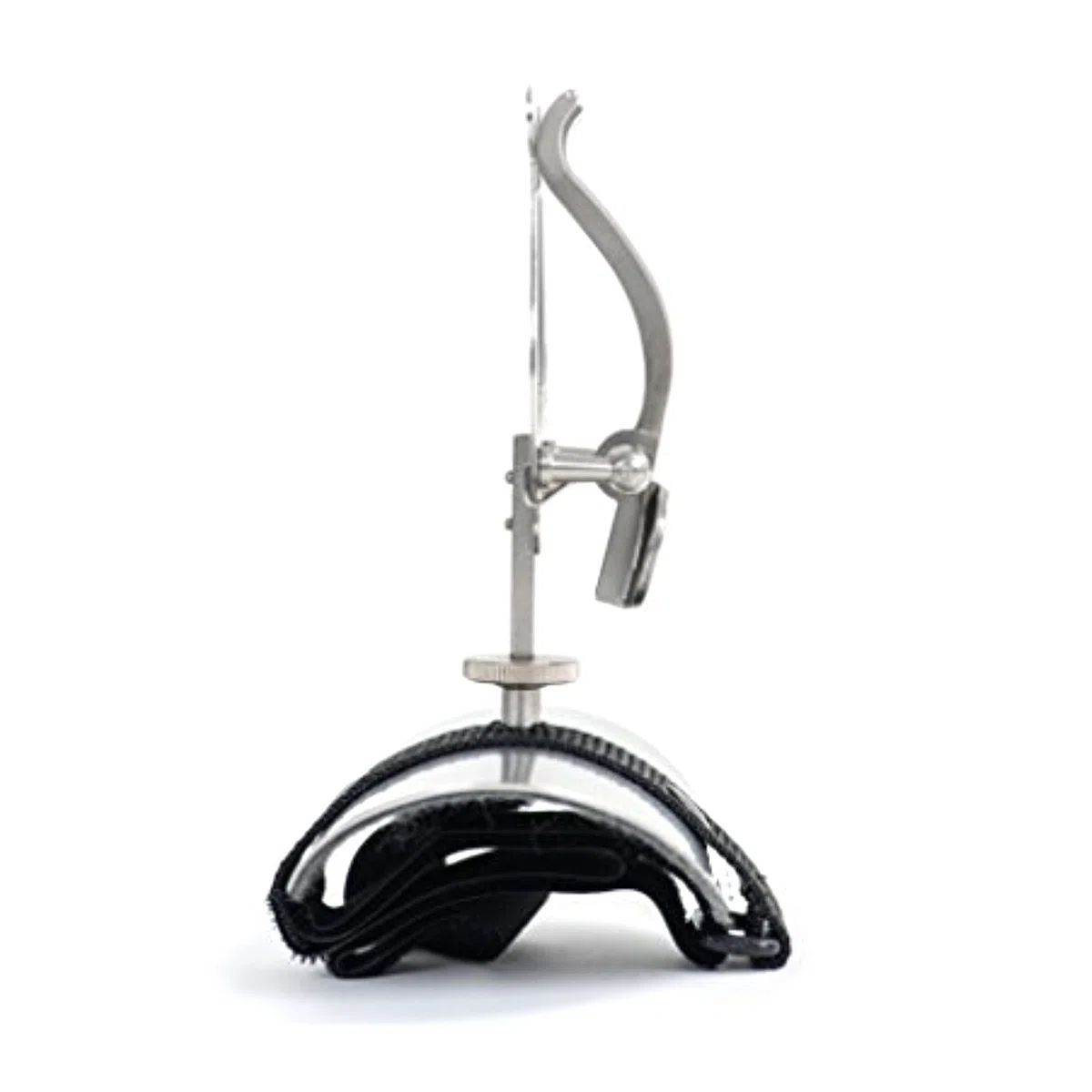 Riedl Marschgabe für Querflöte mit Platte/Halter aus Aluminium / Klettverschluss (Riedel, Ständer, Notenhalter, Lyre) - vernickelt, mit großer Lyra
