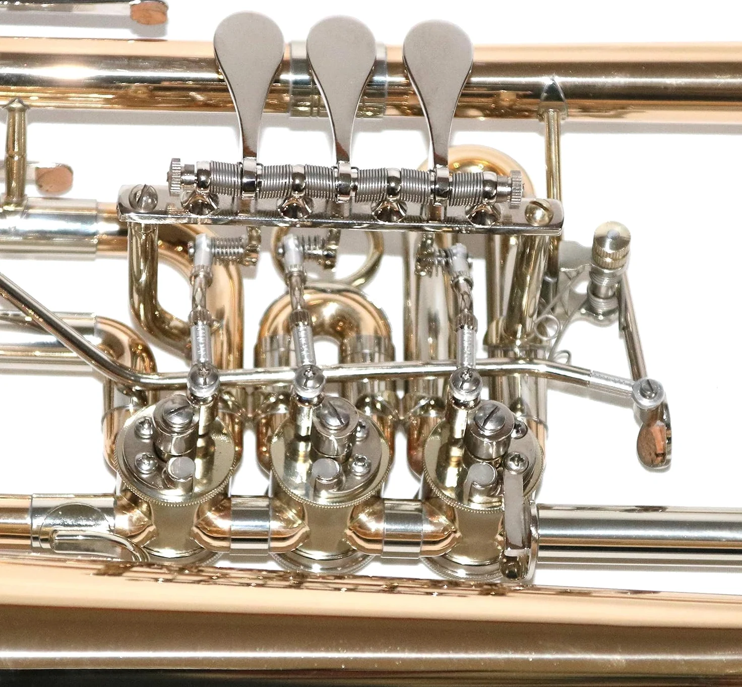 TFH-580G Flügelhorn in B in Goldmessing - 3 Drehventile mit Trigger - komplett mit Koffer, Mundstück & Zubehör