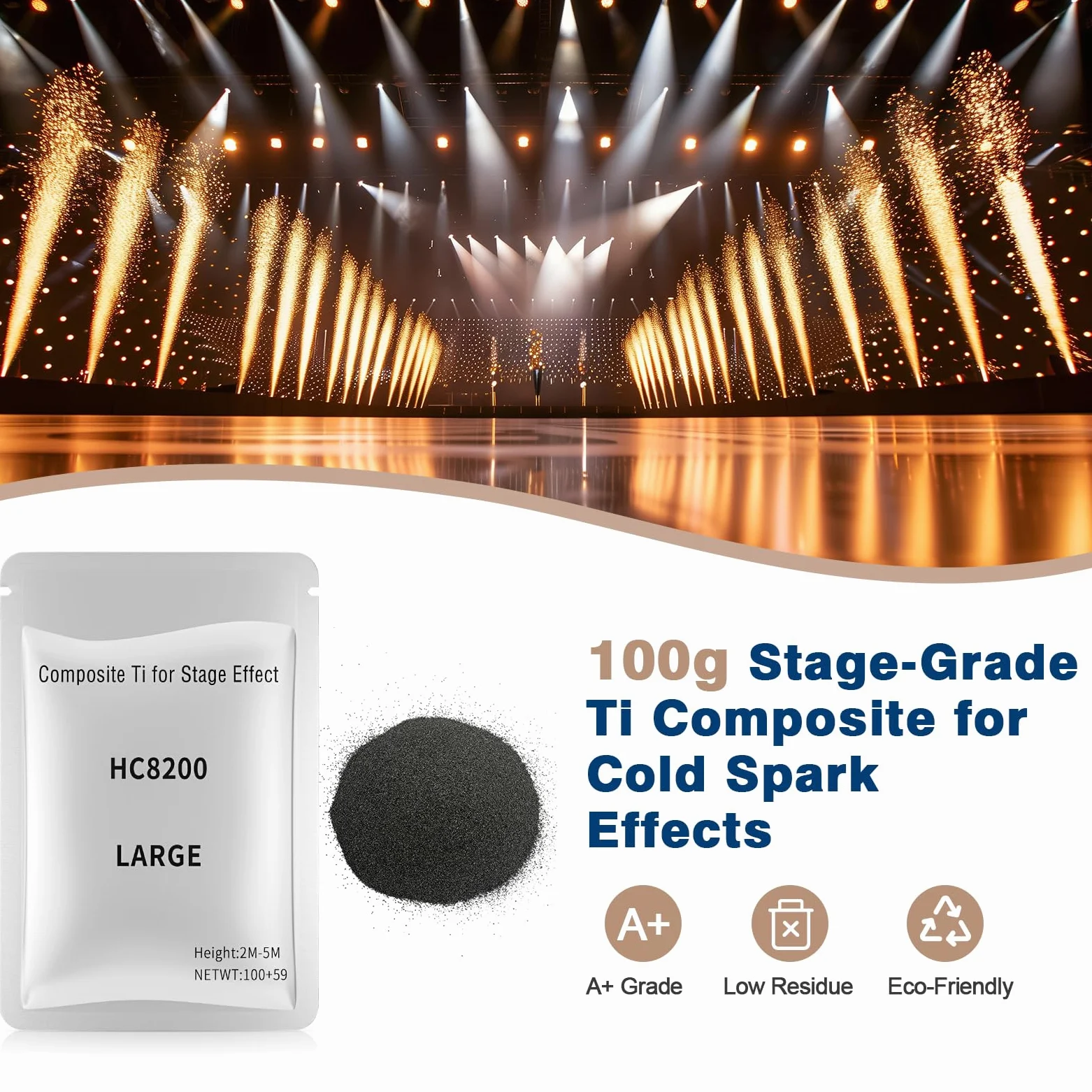 6 Stück FODEXAZY Professionelle Bühne Effekt Maschine Pulver, Composite Titanium Powder (100g) Sealed Storage für Event Hochzeit Party Spezial Maschine