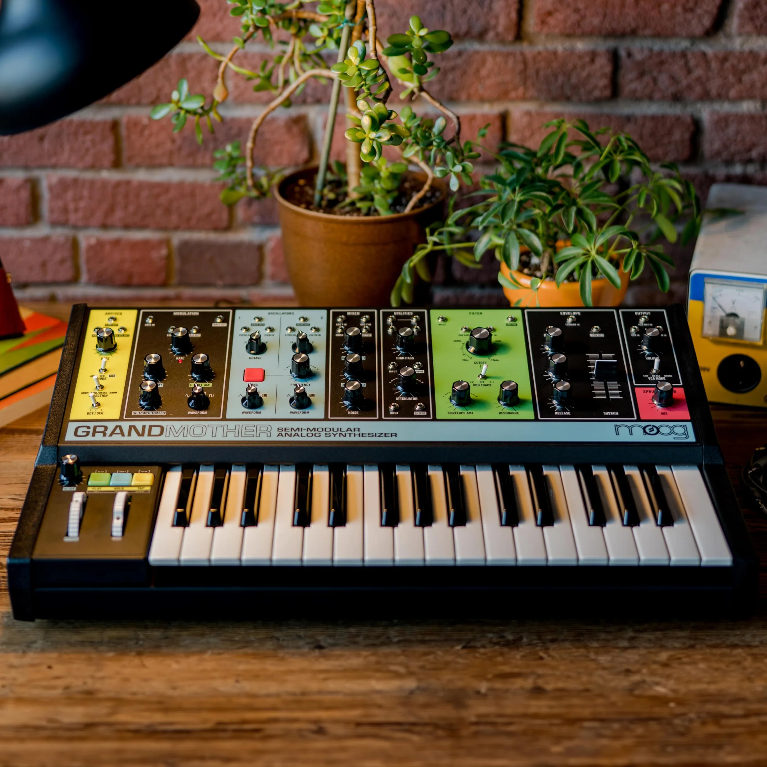 MOOG Grandmother Semimodularer Analog-Keyboard-Synthesizer mit 32 Tasten, Eingebautem Arpeggiator, Sequencer Und Federhalltank