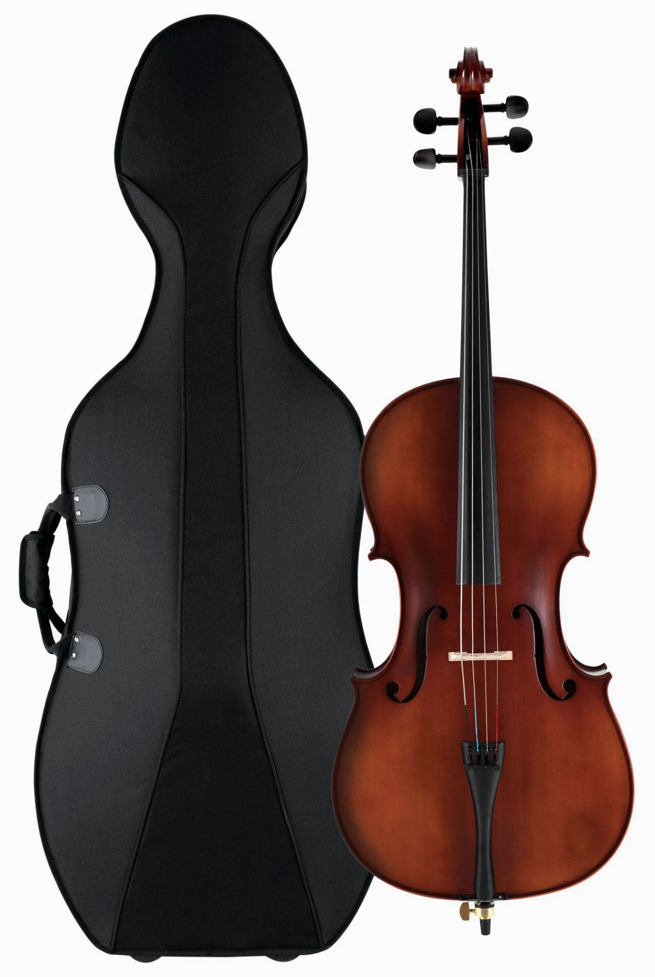 Classic Cantabile Brioso Cello 3/4 Set (3/4 Violoncello, Decke aus massivem Fichtenholz, Boden & Zargen aus geflammtem Ahorn, inkl. Trolley-Leichtkoffer und Bogen)