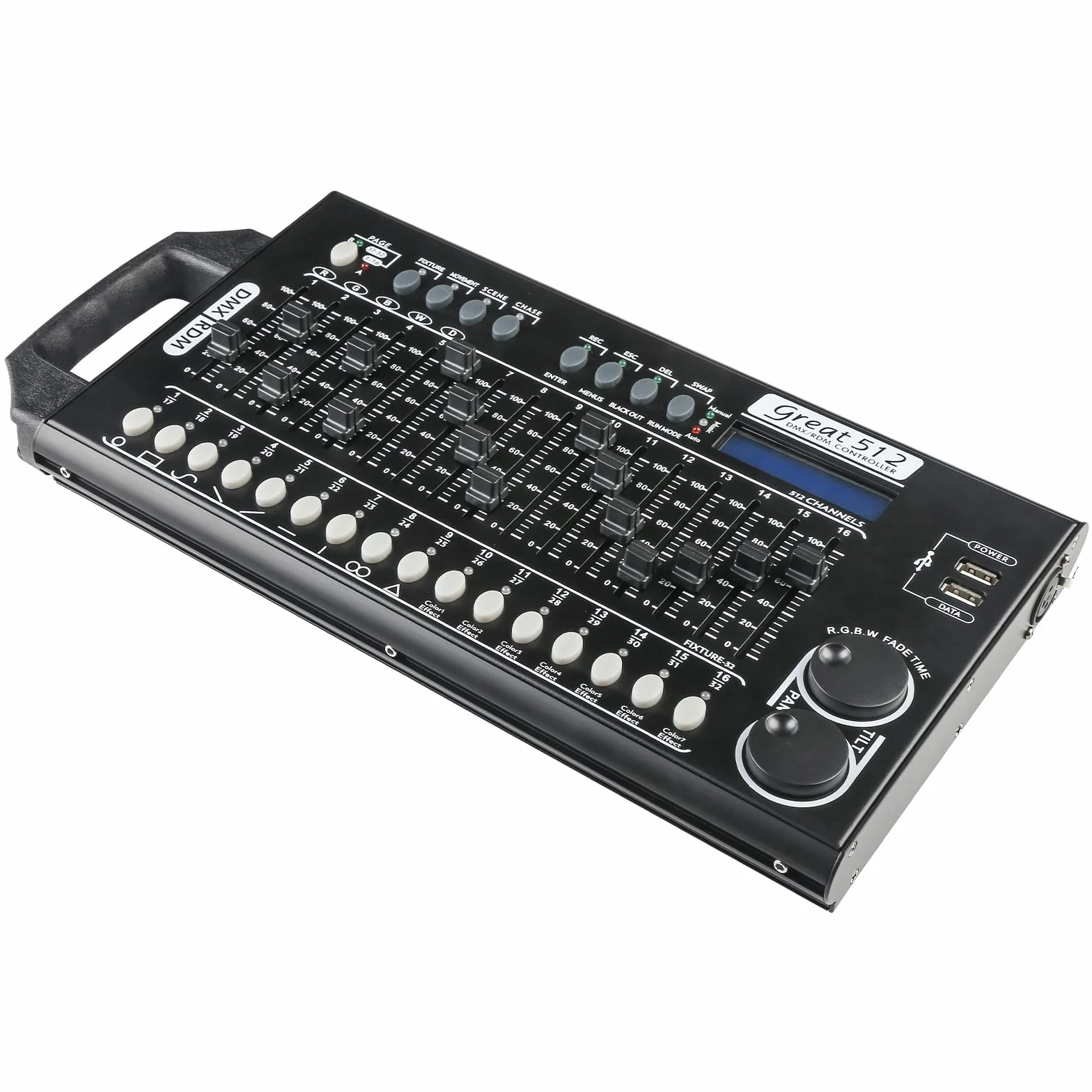 Dmx Controll Lichtmischpult Dmx Controller 512 Kanäle Dmx Konsole, Lichtmixer Dmx 512 Controller Musikgesteuert Lichtpult Eingebaut Programm und RDM Dip Funktion, Dmx Pult Partylicht Dmx Controler