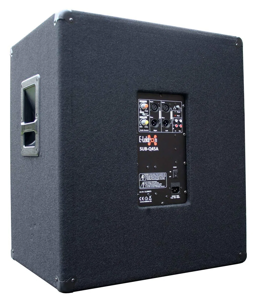 E-Lektron SUB-Q45A PA-Subwoofer Aktiv 18"/45cm Bass Lautsprecher Box mit integrierter Endstufe1000W-Peak
