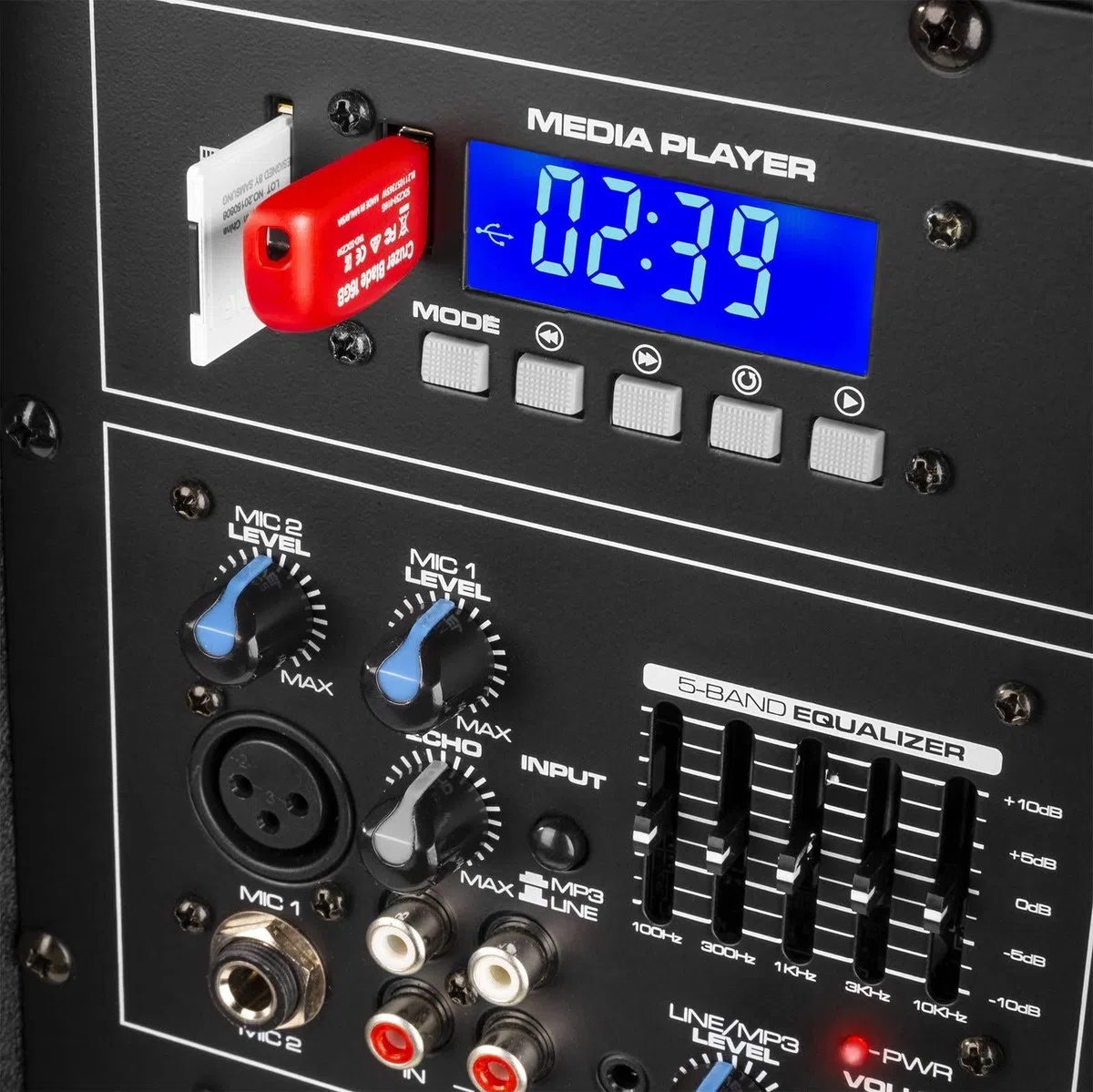 Vonyx VPS122A Aktives Lautsprecher-Set 800 W 12" (30 cm) USB/SD-Port MP3 BT
