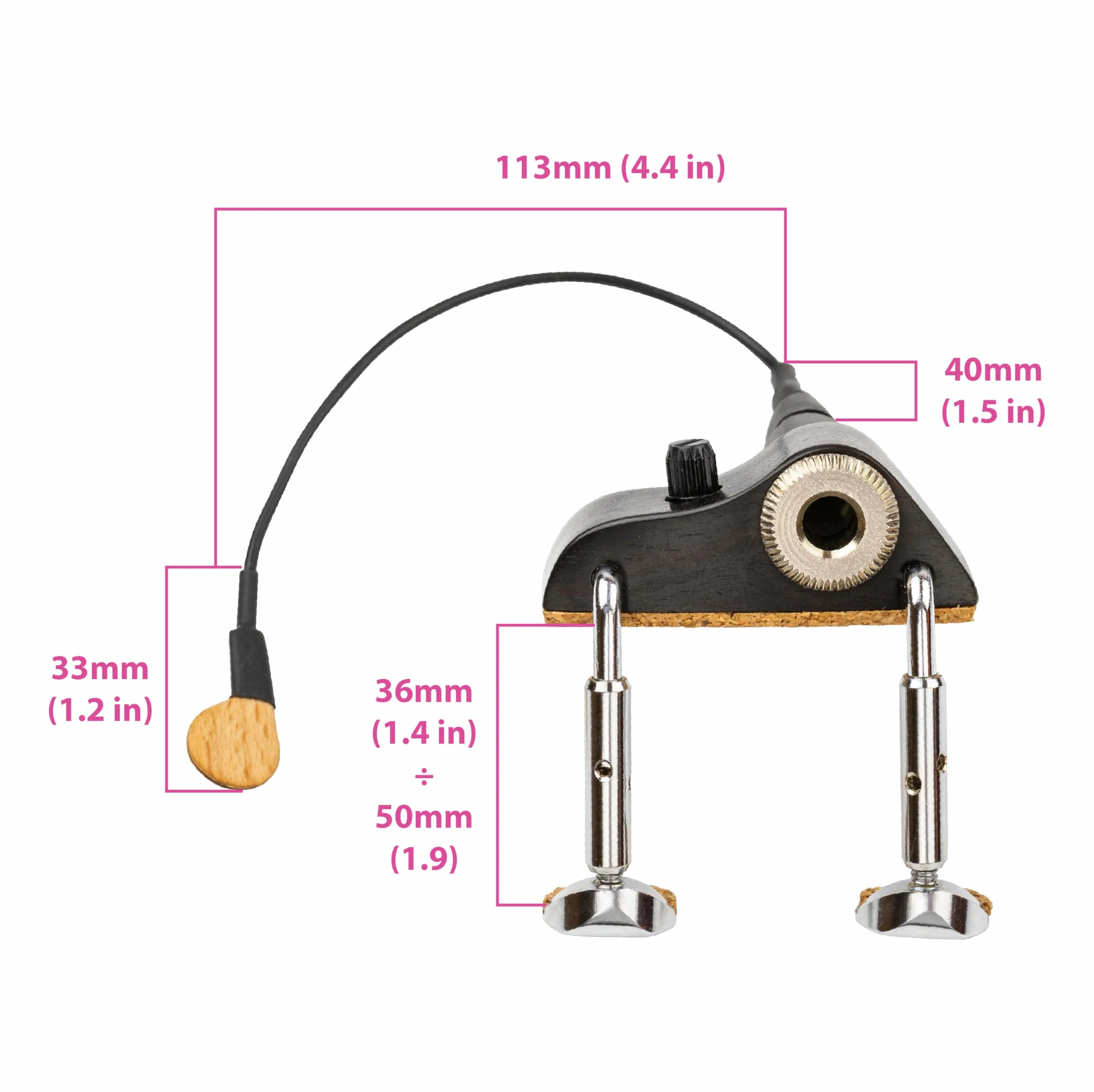 KNA VV-3V Portable Piezo Pickup for Violin and Viola – Lightweight, Easy-Install Sensor with Volume Control, Natural Acoustic Sound, No Instrument Modification, Handcrafted in Europe