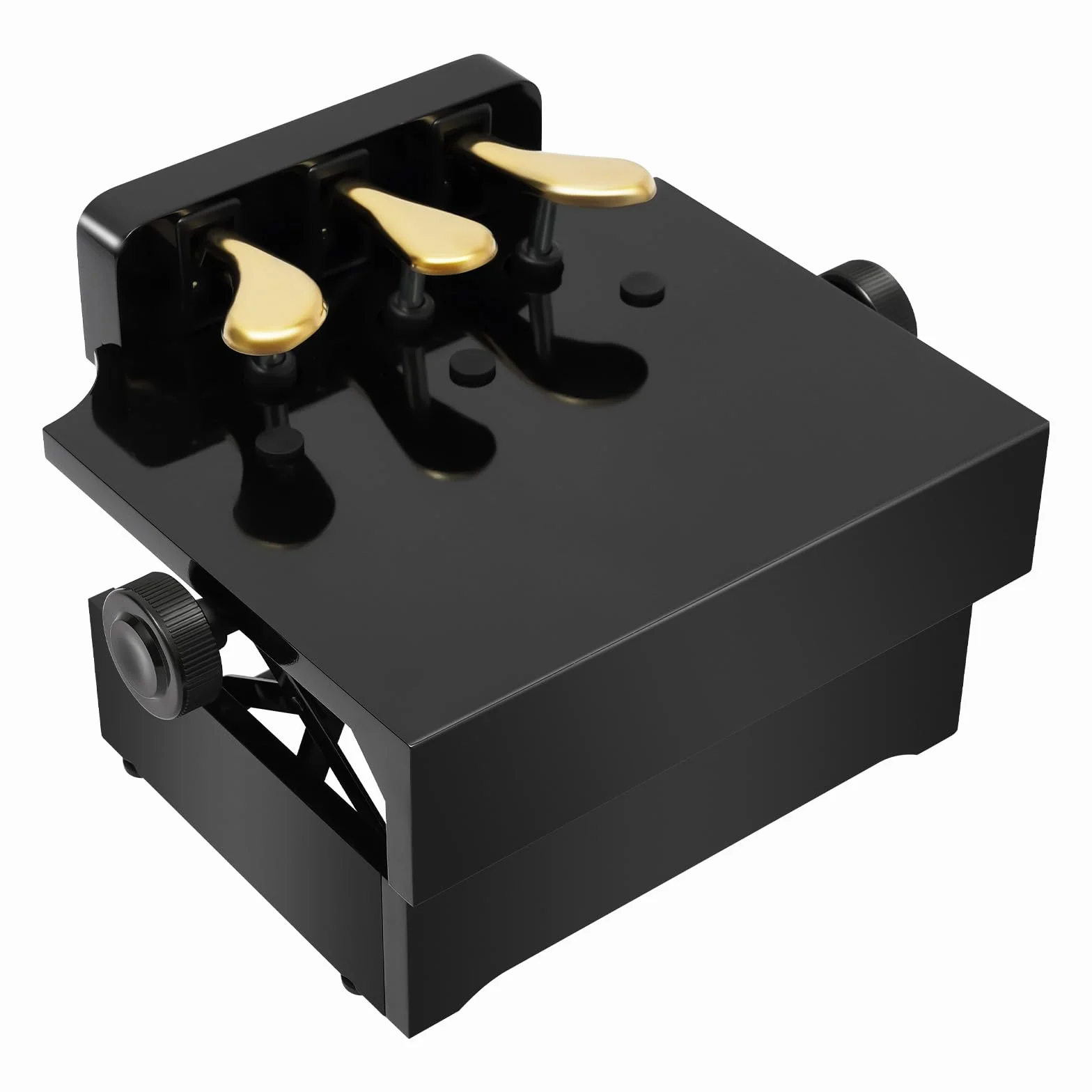 Klavier Pedal Extender, Schwarz 110KG Tragfähigkeit 13.5–23CM Höhenverstellbar Geräuscharme Pedalerhöhung Pedalschemel mit 3 Pedale für Kinder Alter Von 4 bis 12 Jahren Elektrische Akustische