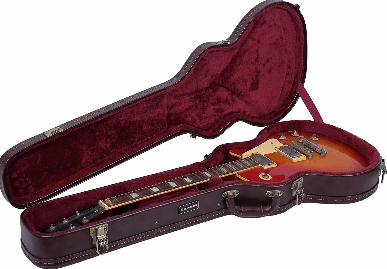 Crossrock CRW620LBR Holzkoffer für Les Paul E-Gitarren, Braun (CRW620LBR)