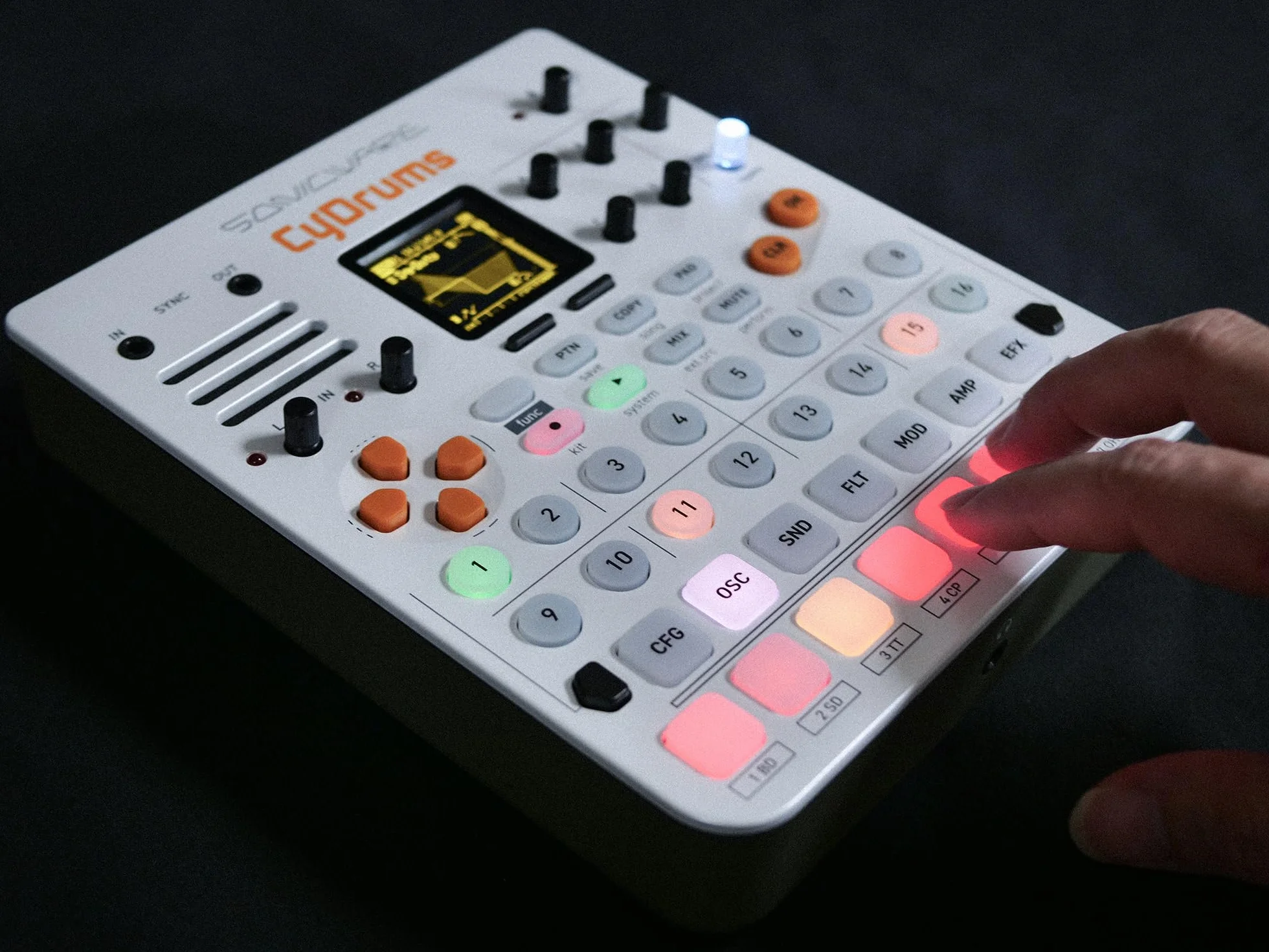 Sonicware CyDrums [Expressive Drum Synthesizer] 8-Track Beatmaking, 4D-Drumsounds, 22 individuell Klangstrukturen, Vielseitige Effekte und flexibles Routing