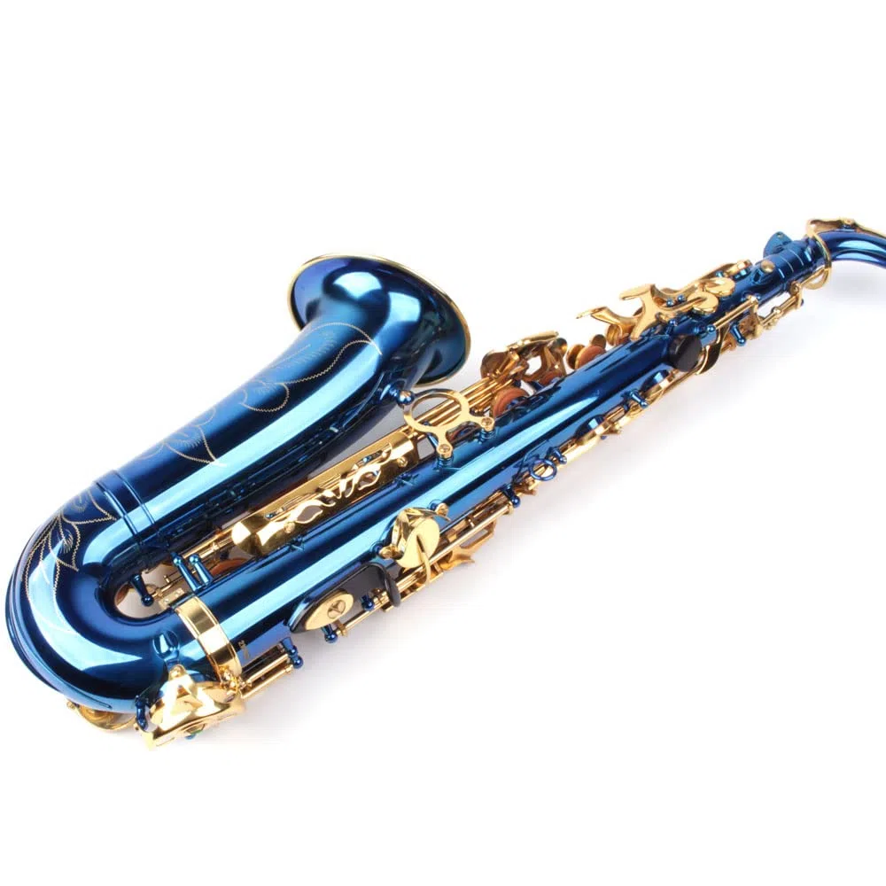 Alt Saxophon, blau/gold, mit Koffer