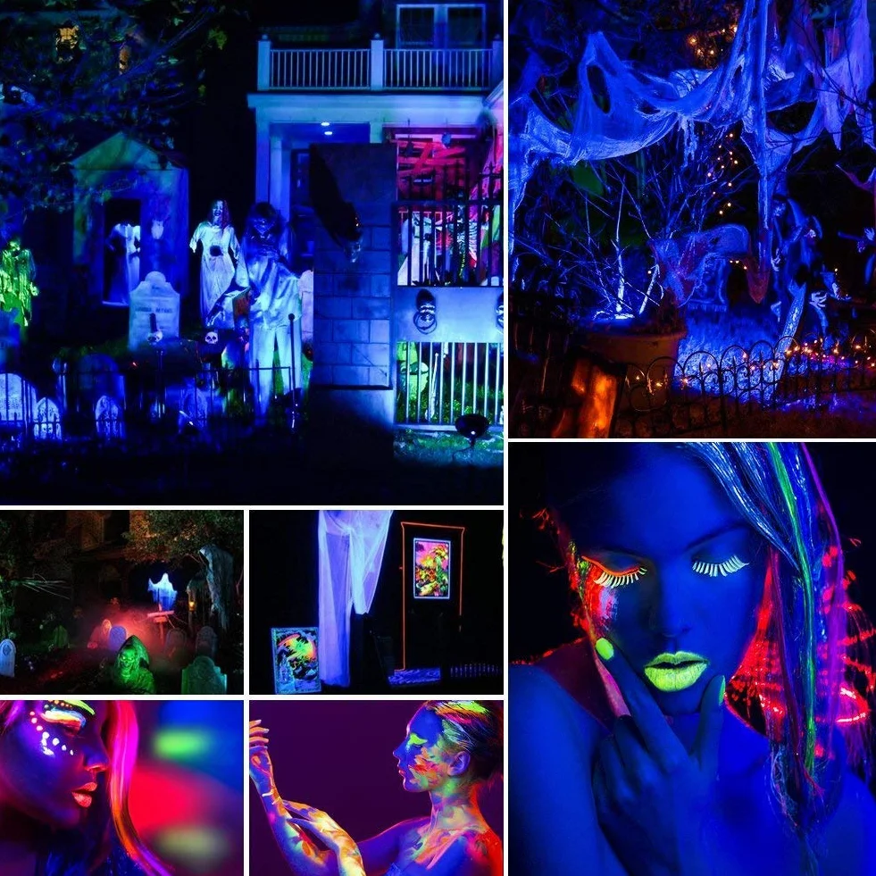 UV Beleuchtung, UKing Schwarzlicht LED mit 12 x 3W UV LED Bar Lichteffekte mit Fernbedienung Partylicht für DJ Disco Karneval Halloween und Weihnachten Bühnenbeleuchtung, 1PC