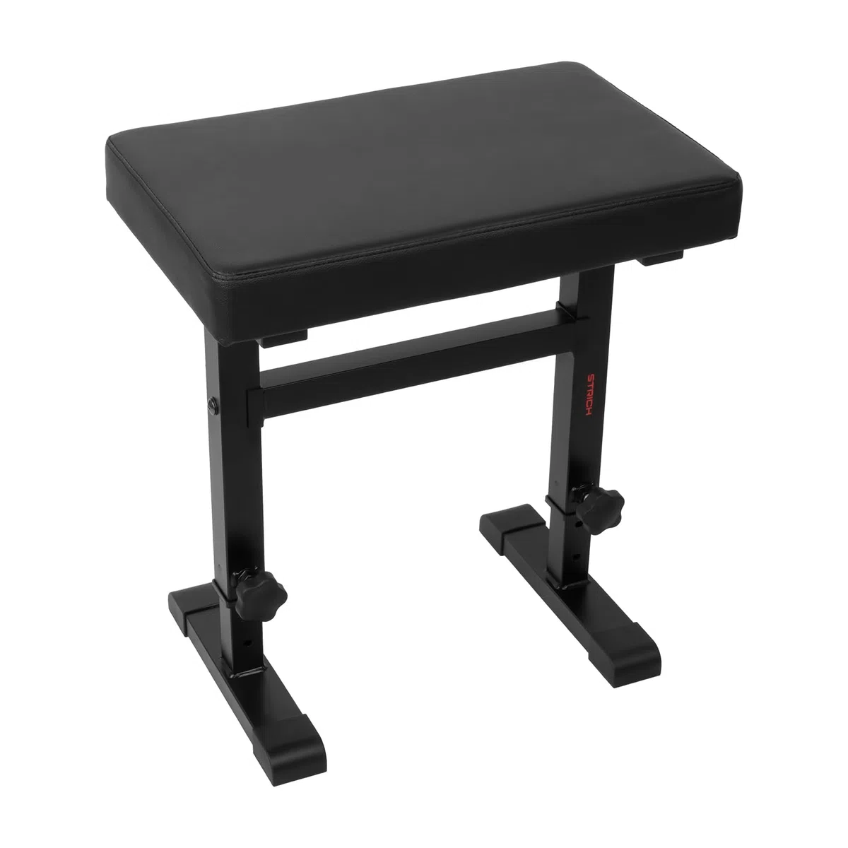 STRICH Klavierbank höhenverstellbar, Keyboardbank mit gepolsterter Sitzfläche für Musiker, 48 × 30 cm, Schwarz, Modell SPB-M60 aus PU-Leder