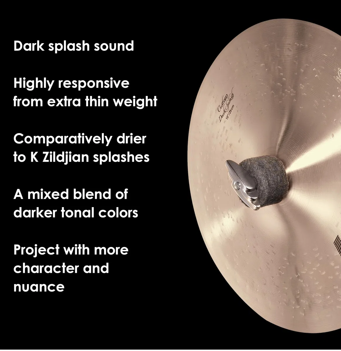Zildjian K Custom Series - 10 Zoll Dark Splash Cymbal