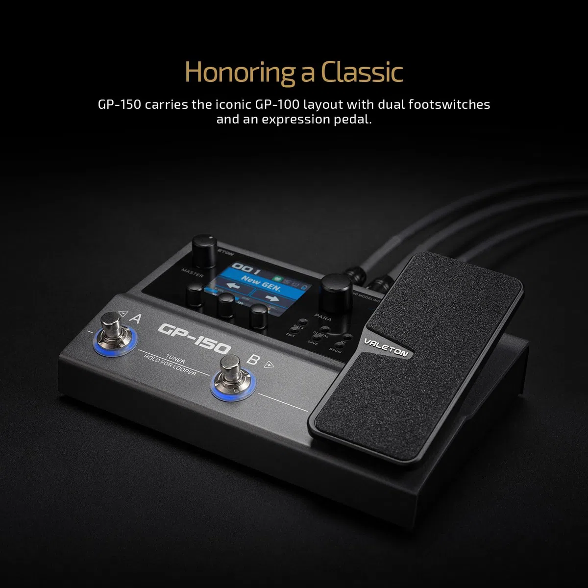 VALETON Multi-Effekt Prozessor 200+ HD Modeling Effekte, IR-Laden/NAM, 180s Looper, Drum und BT GP-150