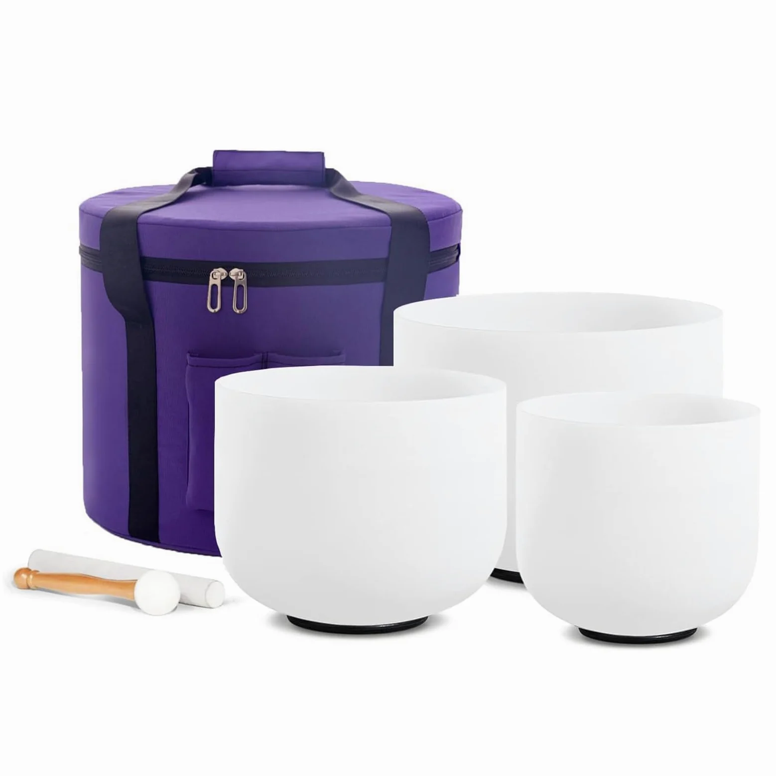 Hye-eun Kristall-Klangschalen, 432 Hz Klangschale 3er Set 10zoll C+8zoll F+6zoll A Meditations-Yoga-Schalen mit Tragetasche Klangtherapie and Gleichgewichtstherapie