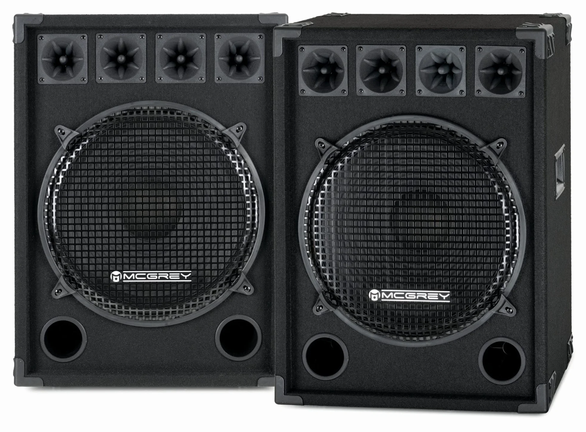 McGrey Paar DJ-1522 DJ PA Lautsprecher Box 38cm (15“) Subwoofer 1600W (Passiv, 2-Wege System, Holzgehäuse)