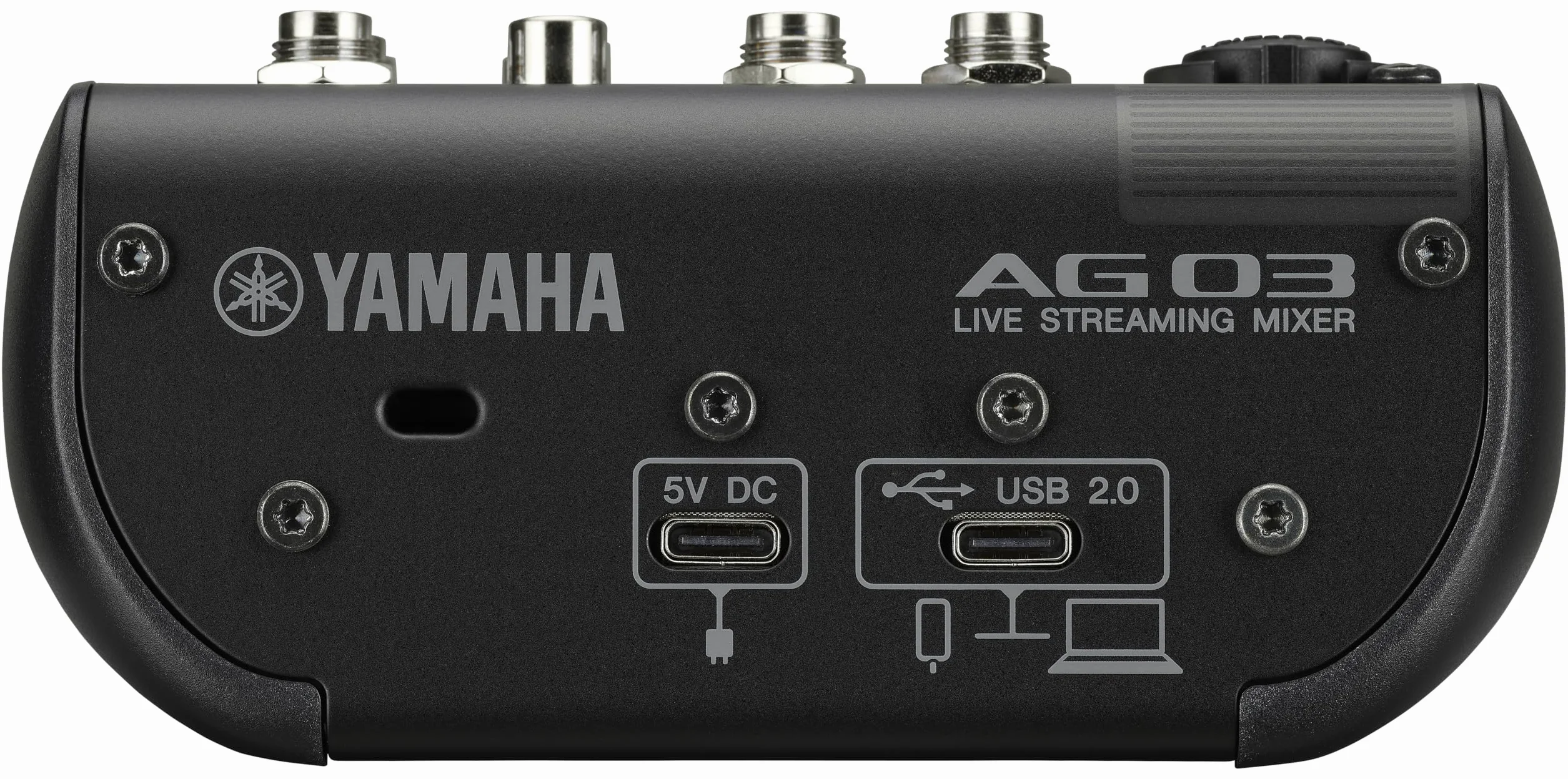 Yamaha AG03MK2 3-Kanal-Live-Streaming Mischpult mit USB-Audio-Interface – Für Windows, Mac, iOS und Android – In Schwarz