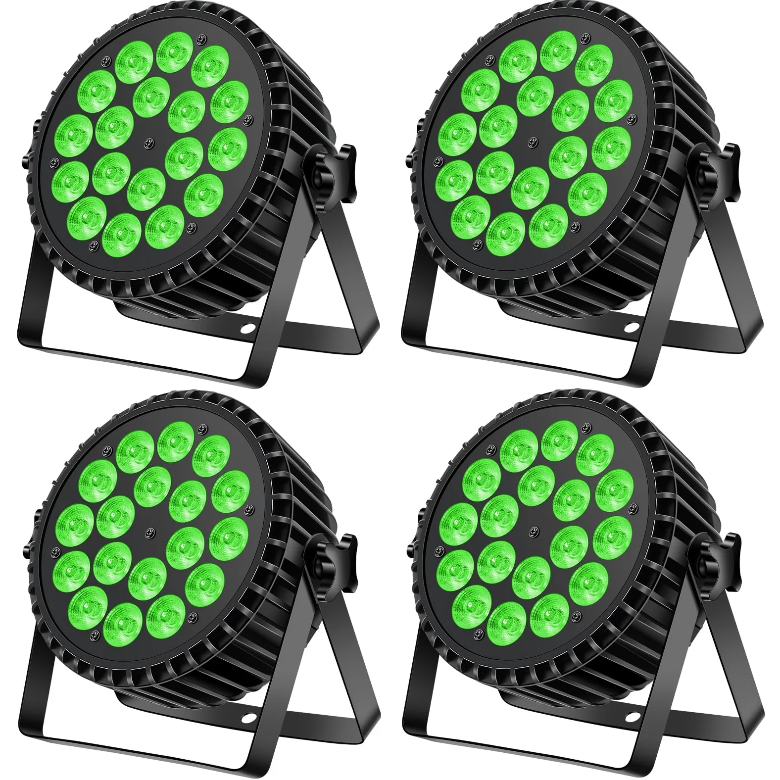 4PCS 200W 18 LED Par Scheinwerfer 8CH Par LED Licht RGBW+DMX Strobe Sound Aktiv Modus LED Bühnenlichter Strahler Discolicht Partylicht für Hochzeit/Partys/Kirche/Club/DJ-Live-Show