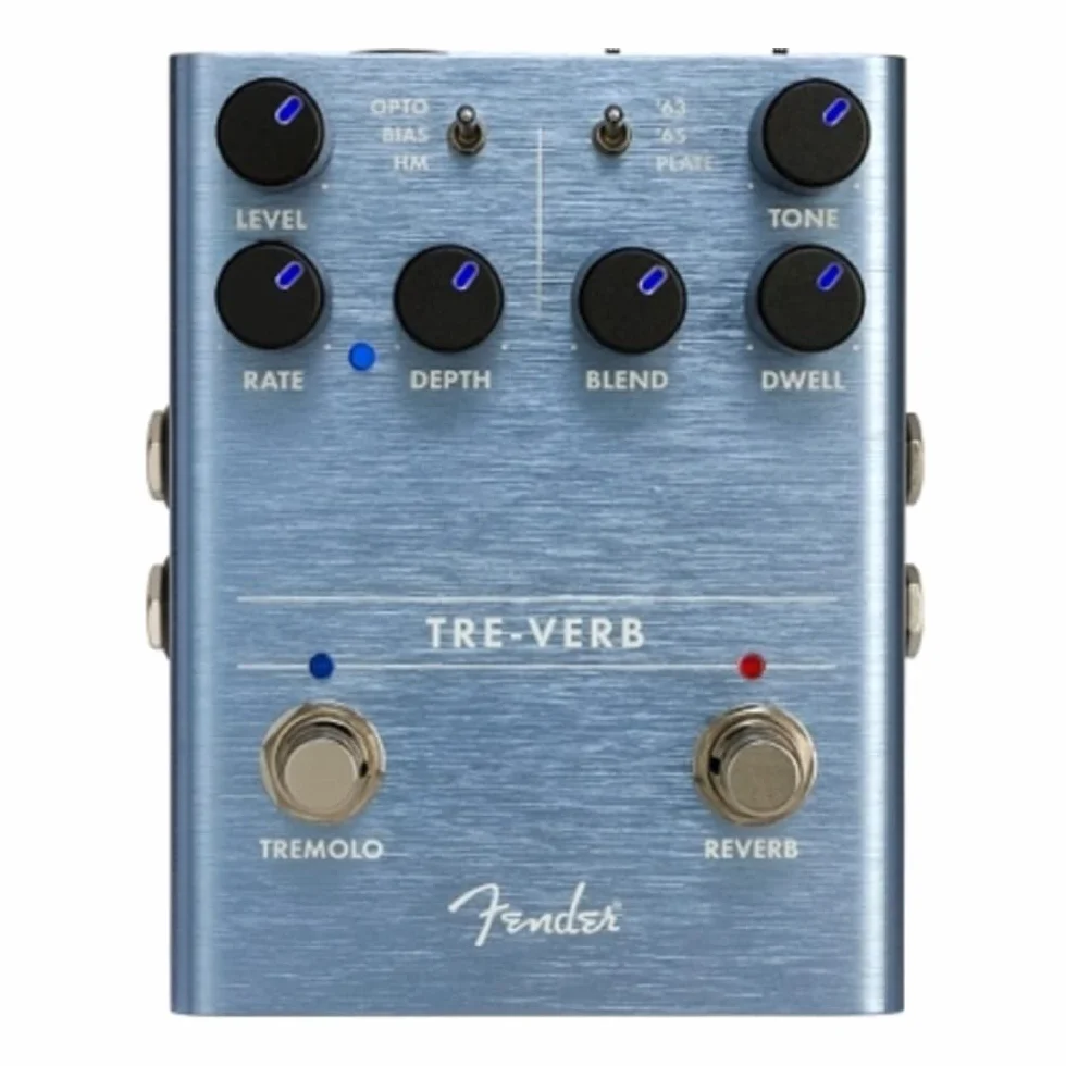 Fender Tre-Verb, Effektpedal für Gitarre, Digitales Reverb/Tremolo