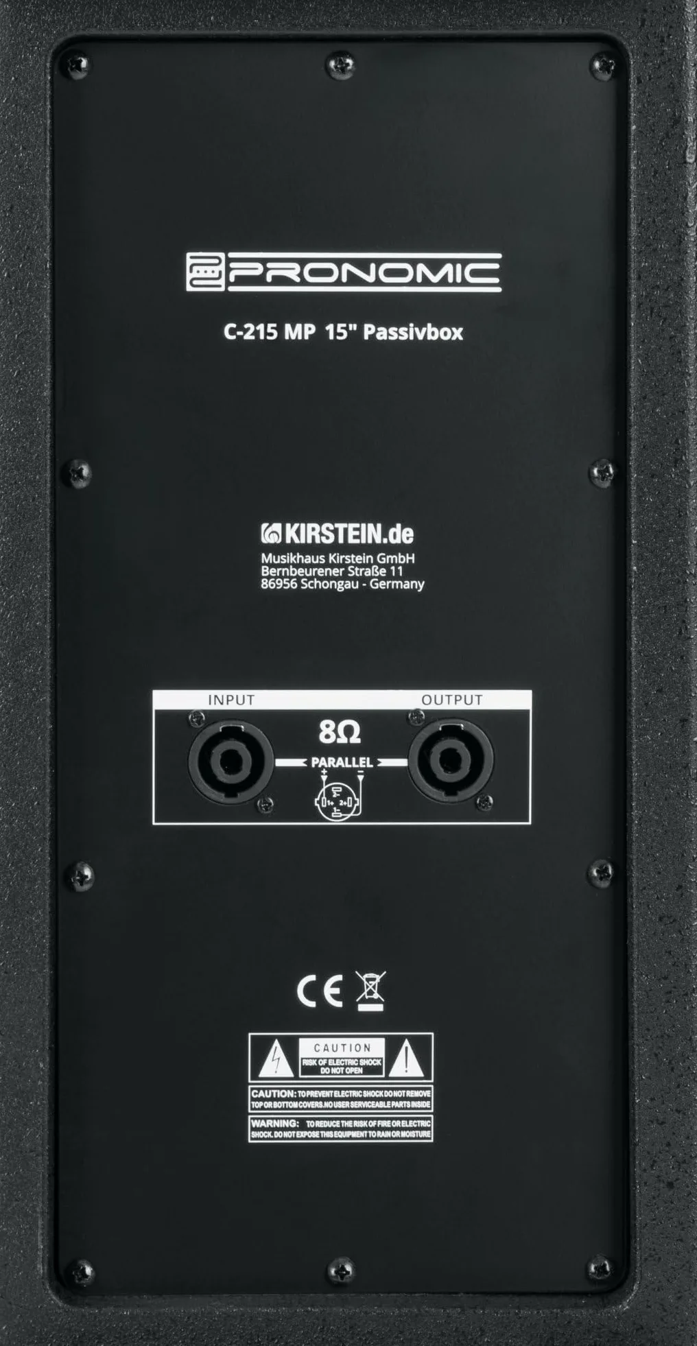 Pronomic C-215 MP 15" Passivbox - 2-Wege Box - Belastbarkeit: 350 Watt (RMS), 1400 Watt (Peak) - 15" Woofer + 1,35" Kompressions-Treiber - Impedanz: 8 Ohm - Max. Schalldruckpegel: 127 dB - Schwarz