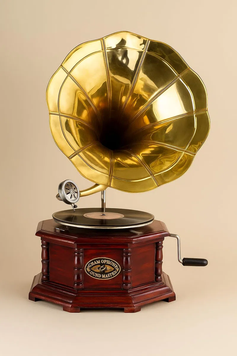 Trichtergrammophon his Masters Voice Tischgrammophon Dekoration Grammofon Antik Grammophone lup006 Palazzo Exklusiv