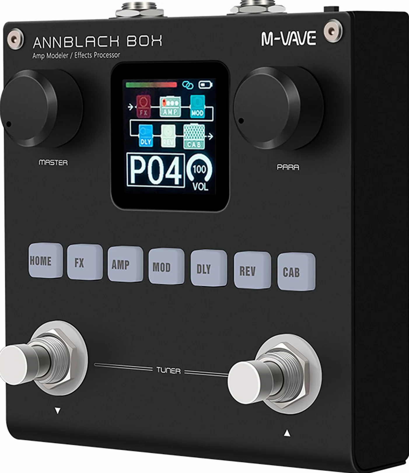 M-VAVE ANN Black Pedal Box Multi Effects Gitarren-Basispedal – 80 editierbare Voreinstellungen mit App, erstellen Sie Ihre Paremeter, eingebauter Akku