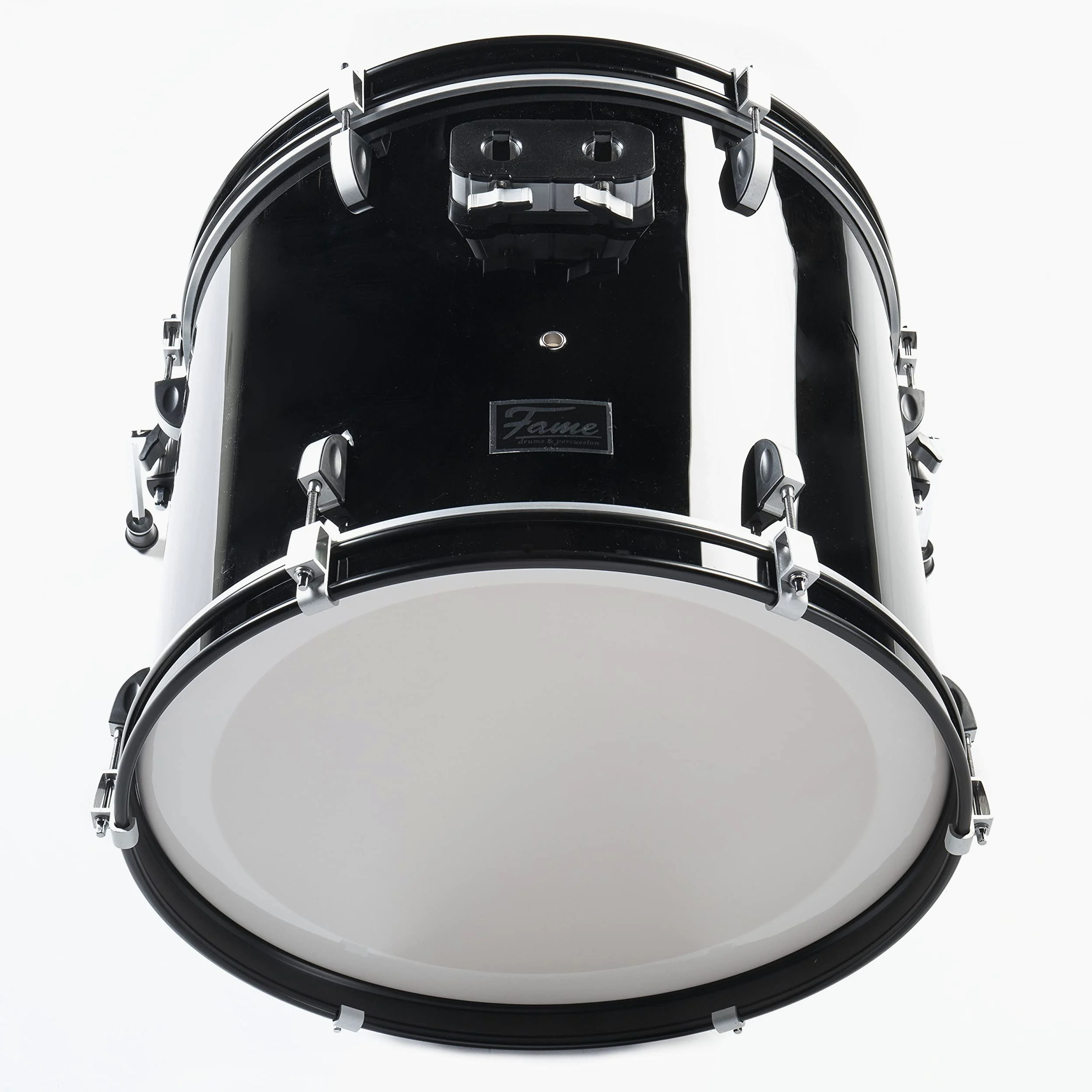 Fame First Step Bass Drum 20"x16", Piano Black, Mischholz Kessel, Aluminium Hardware, Stahl Spannreifen, Vorgedämpftes Fell, Ideal für Schlagzeug Anfänger"