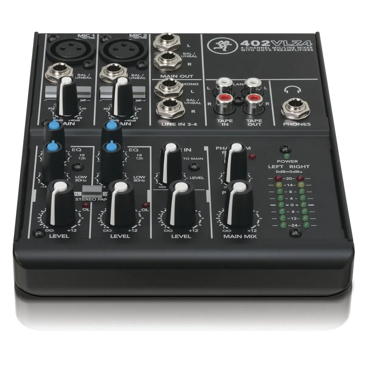 Mackie 402VLZ4 analoges 4-Kanal-Kompaktmischpult mit legendären Onyx Mikrofonvorverstärkern