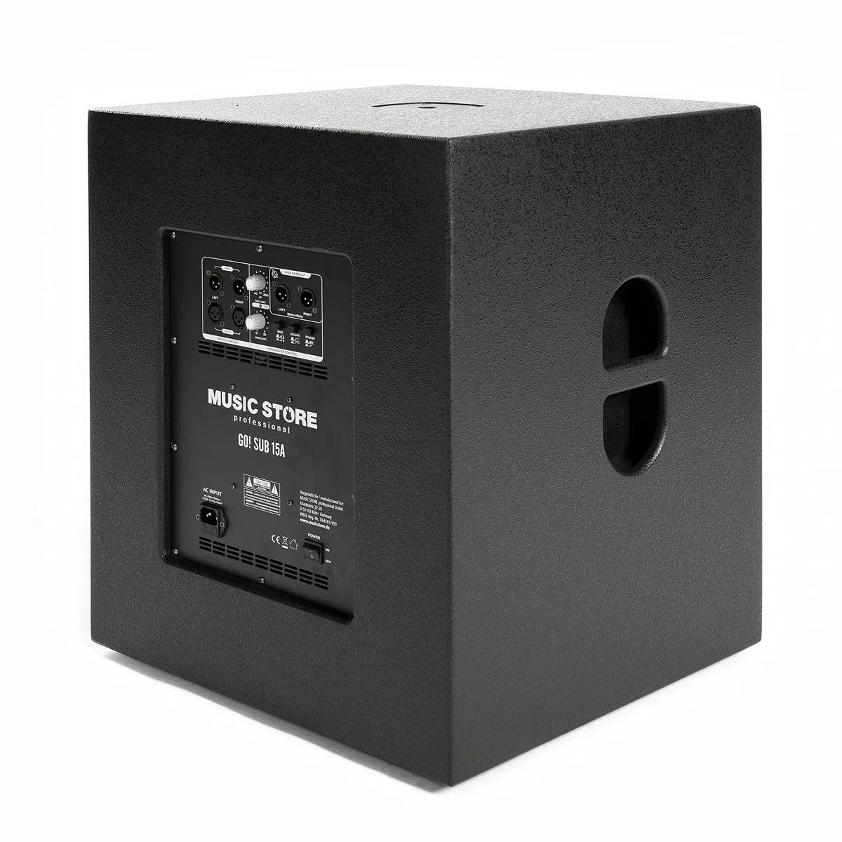 Music Store Go! Sub 15A Aktiver Subwoofer 15 Zoll, 1000 Watt Class D Endstufe, M20 Gewinde, XLR Eingang & Ausgang, 45-250Hz Frequenzgang, Holzgehäuse - Perfekt für Veranstaltungen und Konzerte